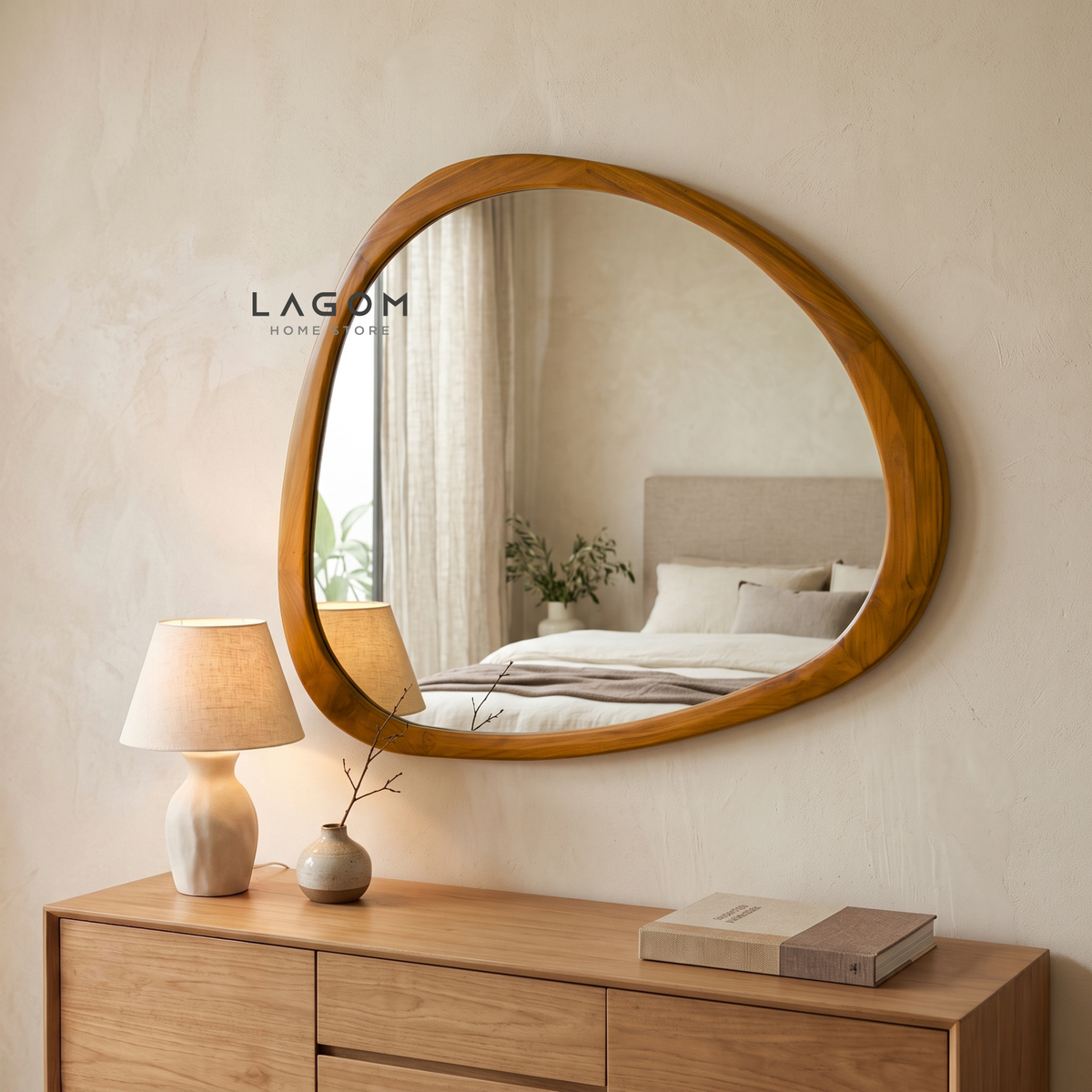 127 cm Hanging Teak Mirror | Timeless Design
