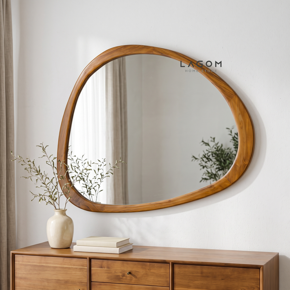 127 cm Hanging Teak Mirror | Timeless Design