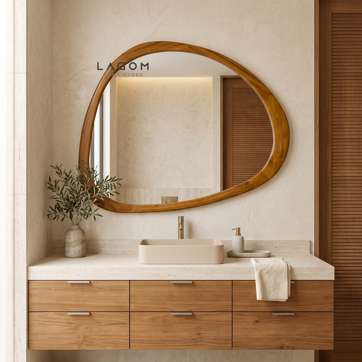 127 cm Hanging Teak Mirror | Timeless Design