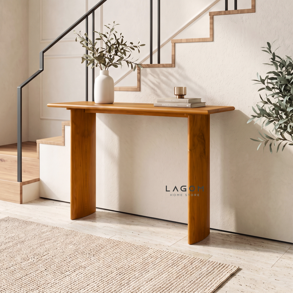 Minimalist Teak Wood Console Table