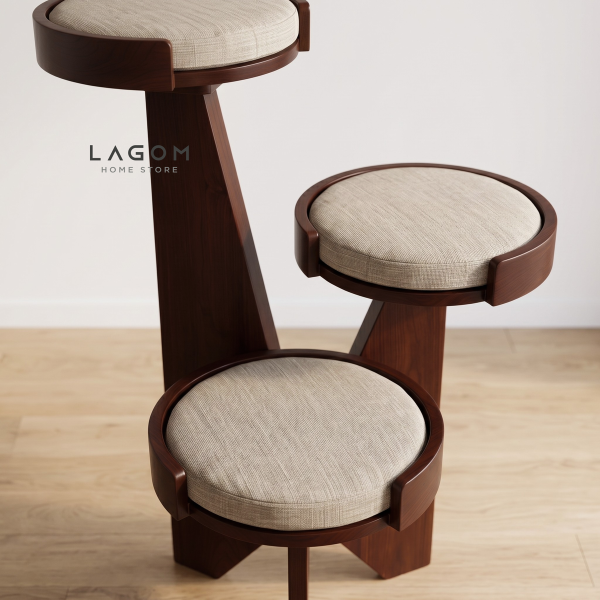 3-Level Solid Teak Cat Tree