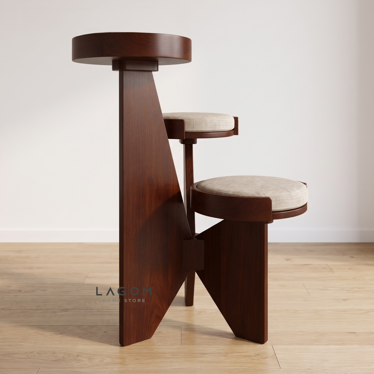 3-Level Solid Teak Cat Tree