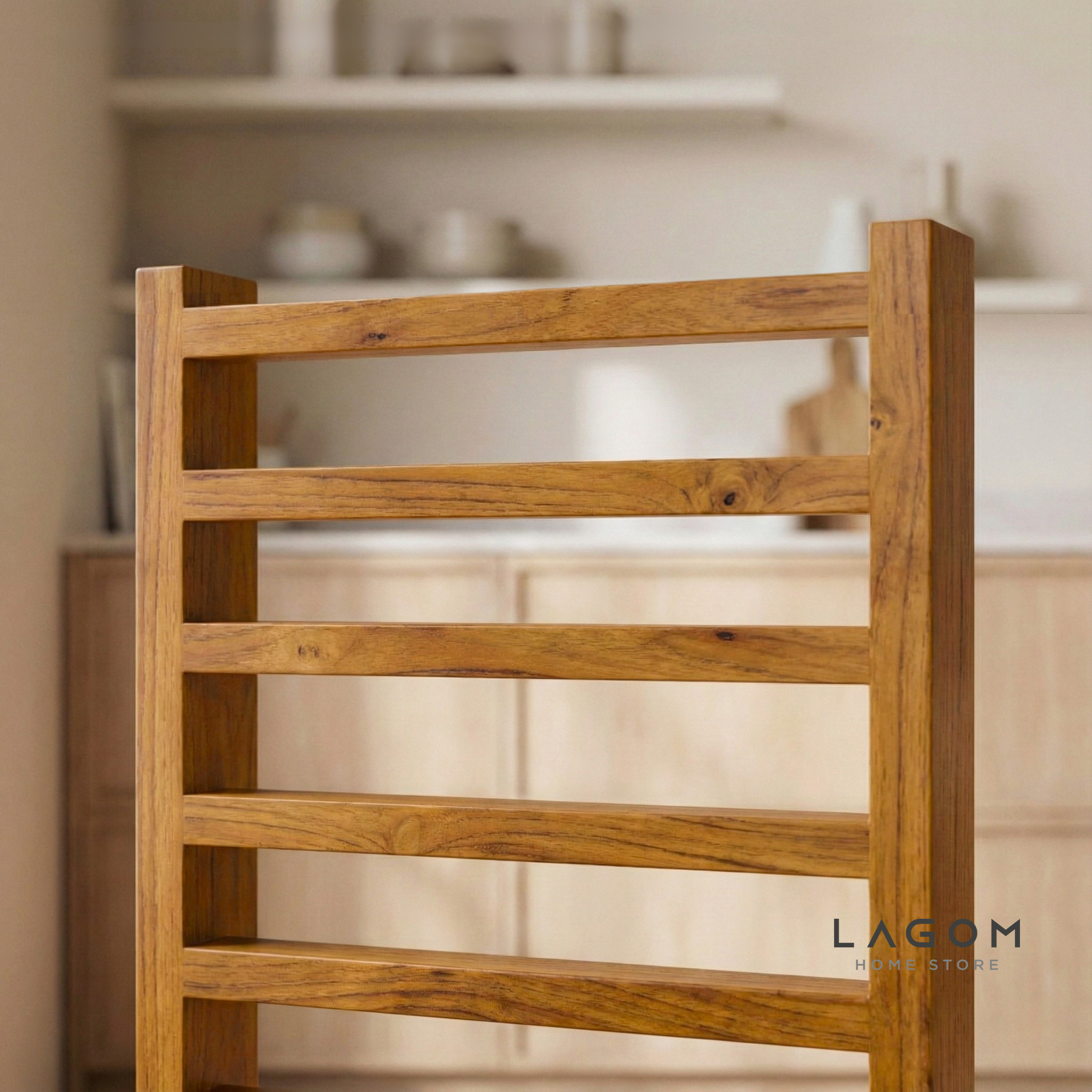 2-in-1 Teak Wood Step Stool & Chair - Smart & Sturdy Design Step Stool Lagom Home Store Jati Furnitur Teak Furniture Jakarta