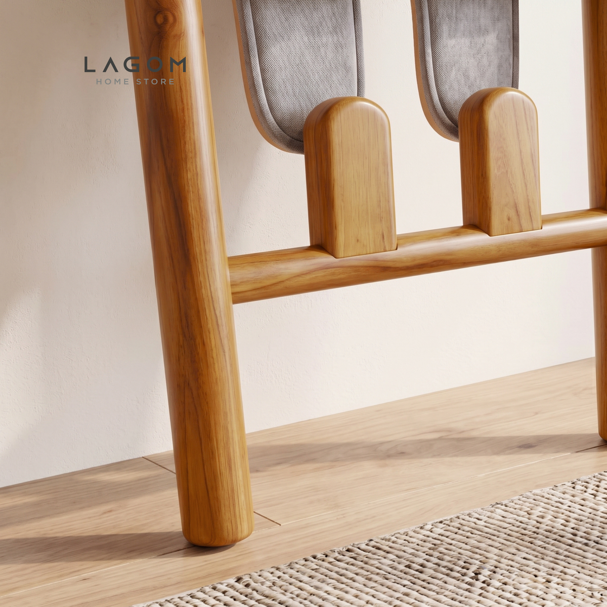 4-Pair Teak Sandal Rack - Leaning Style
