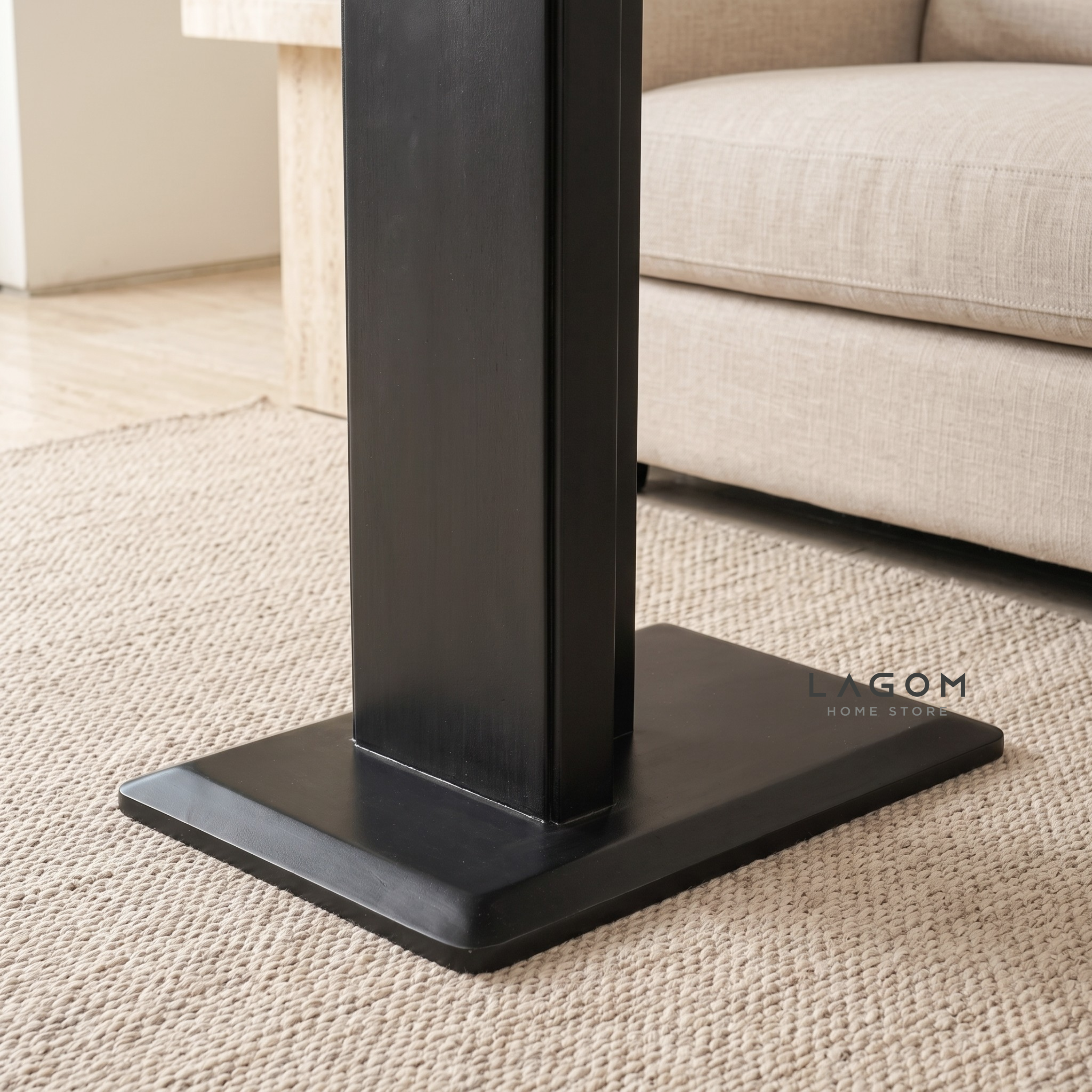 Teak Side Table with Device Slot