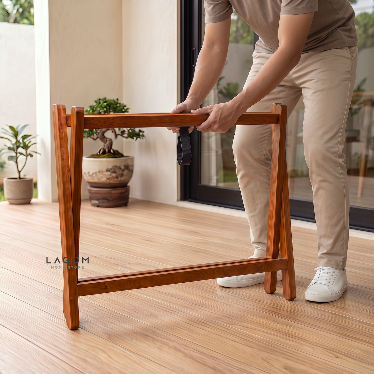 Reclaimed Teak Folding Table and Chair Set (Indoor & Outdoor)