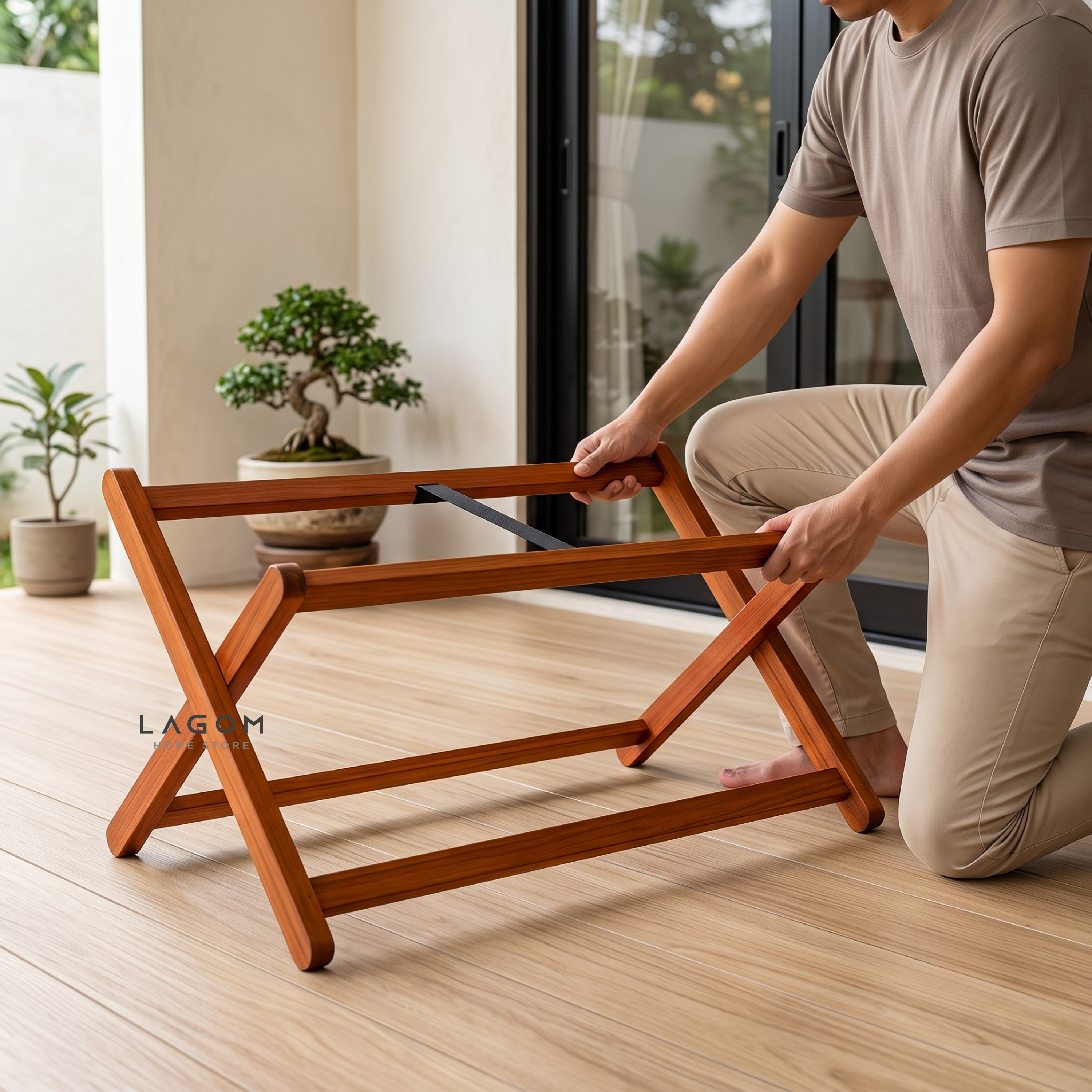 Reclaimed Teak Folding Table and Chair Set (Indoor & Outdoor)