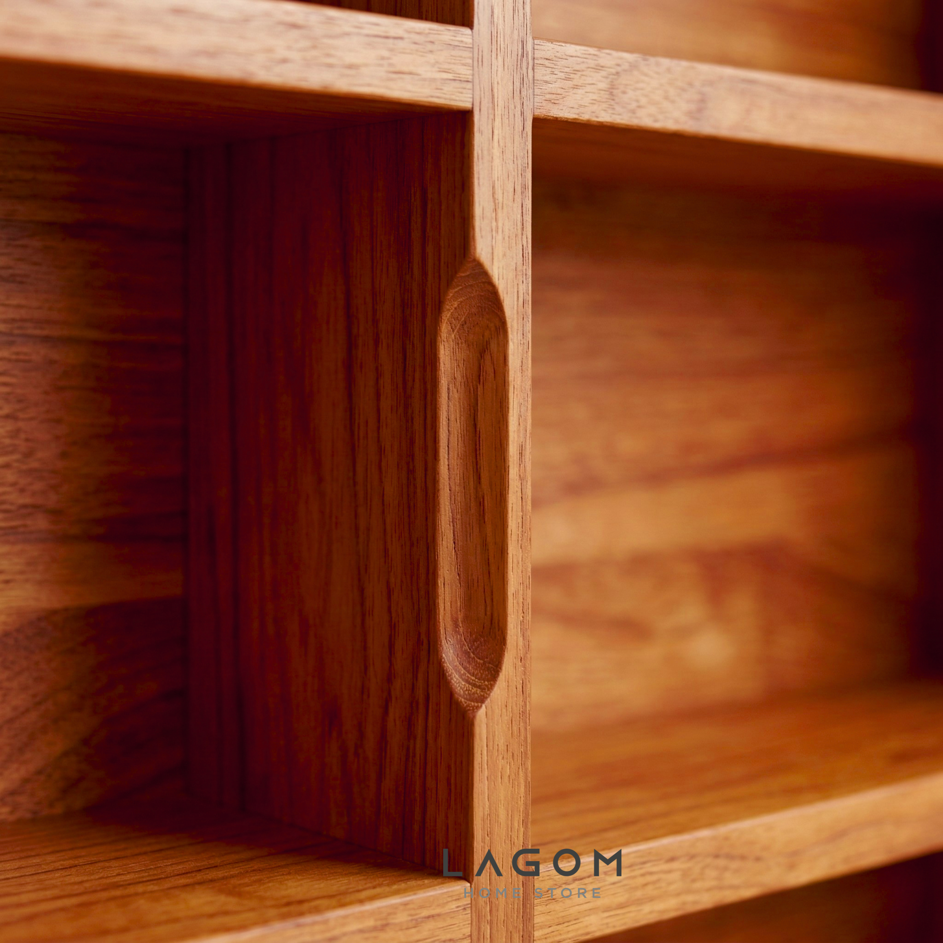 Teak Wall Mirror Cabinet with Storage Shelves