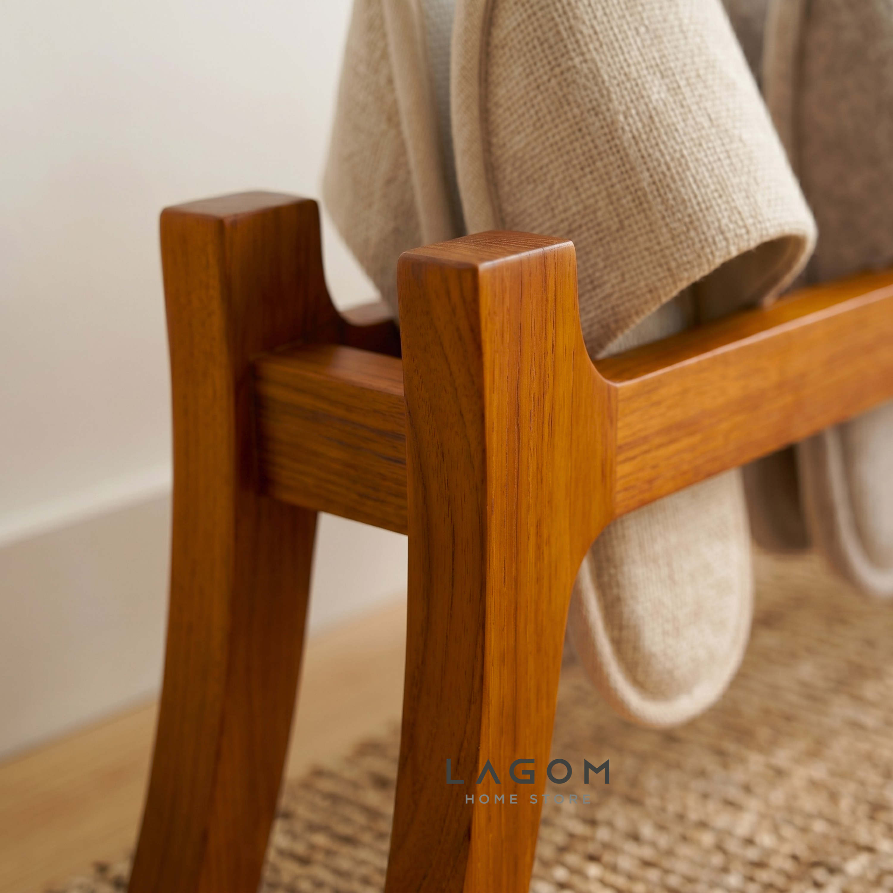 3-Pair Teak Sandal/Slipper Rack Shoe Rack Lagom Home Store Jati Furnitur Teak Furniture Jakarta