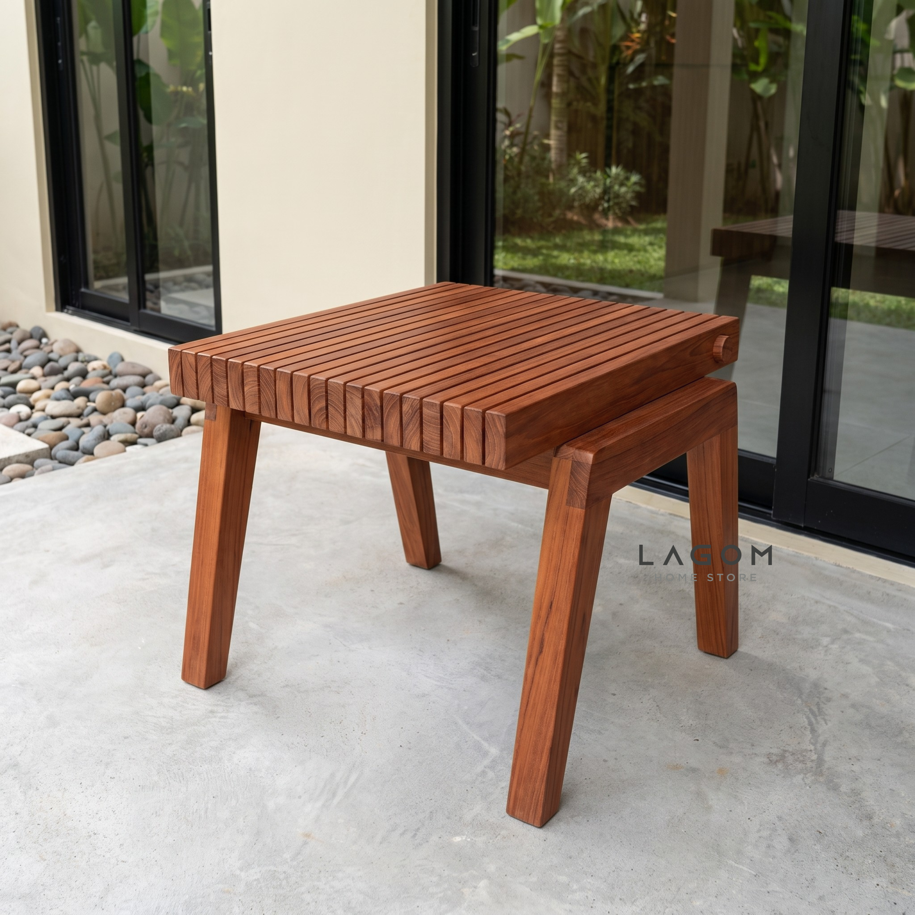 Reclaimed Teak Folding Table and Chair Set (Indoor & Outdoor)