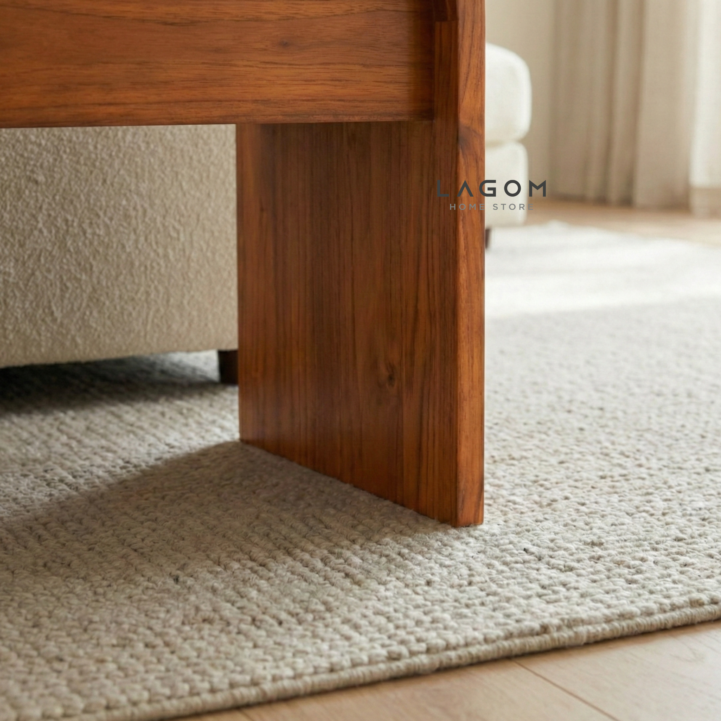 Minimalist Teak Side Table with Open Storage