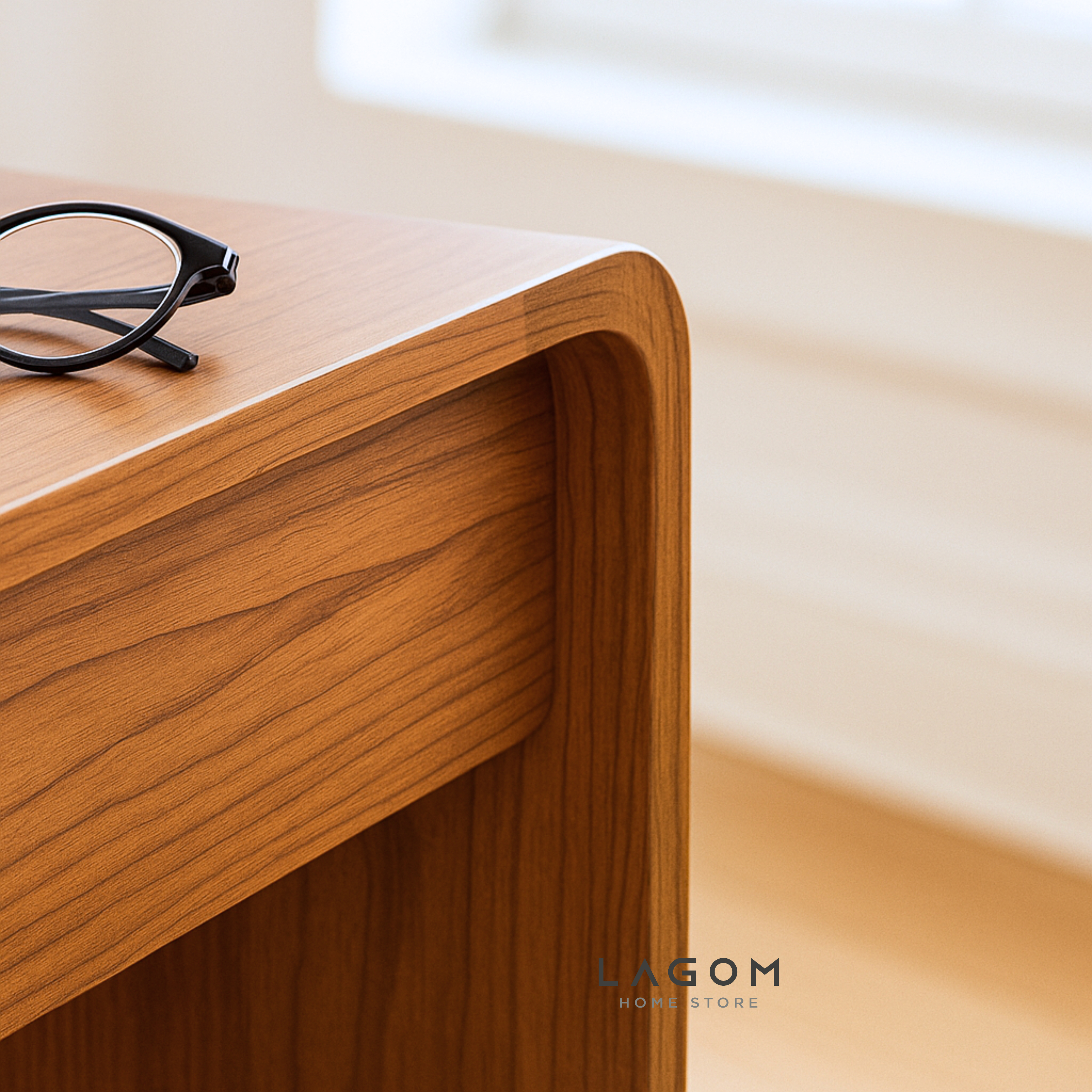 Minimalist Teak Side Table with Open Storage