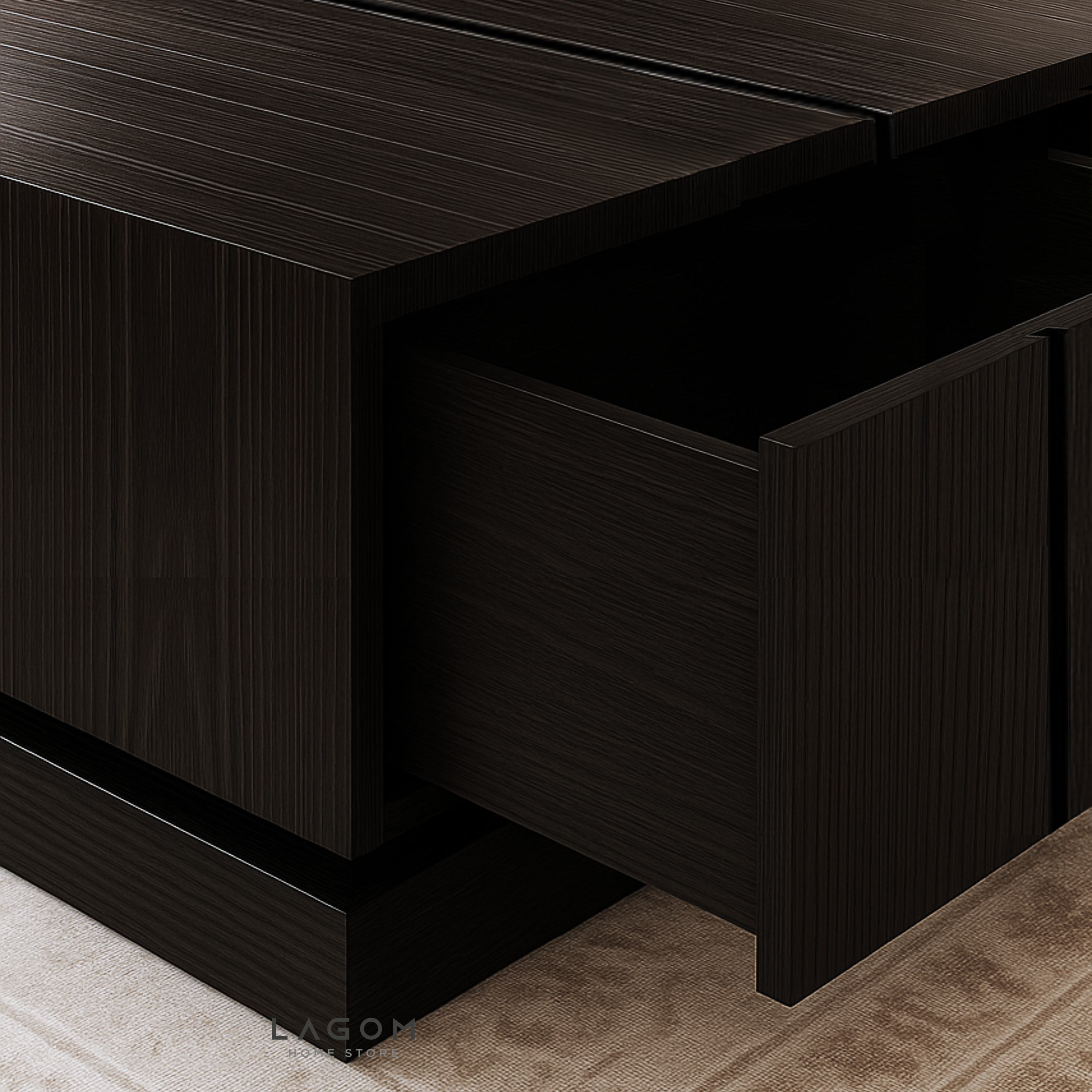 Custom-Made | Teak Wood Coffee Table with Hidden Storage