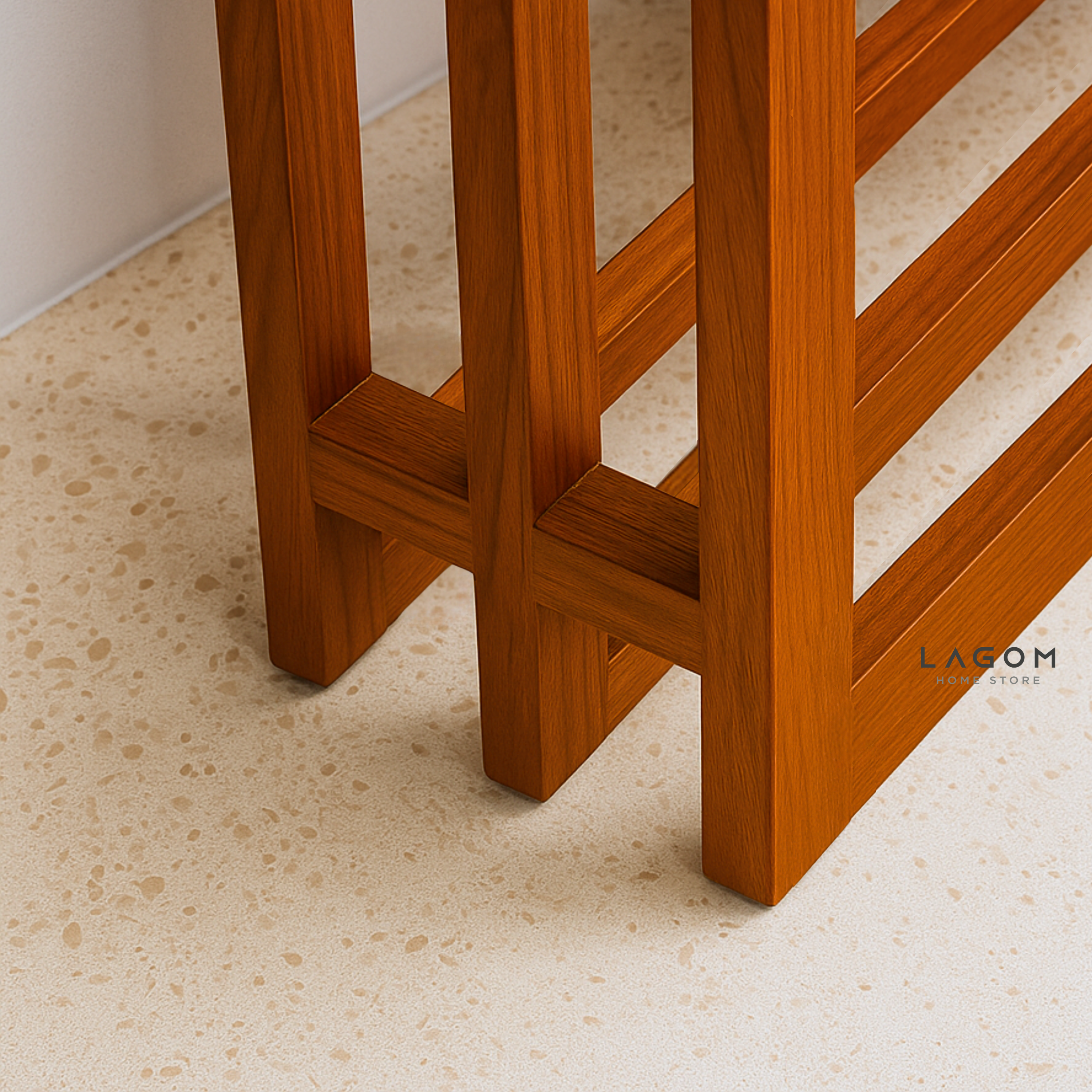 Exclusive Tiered Teak Towel Rack