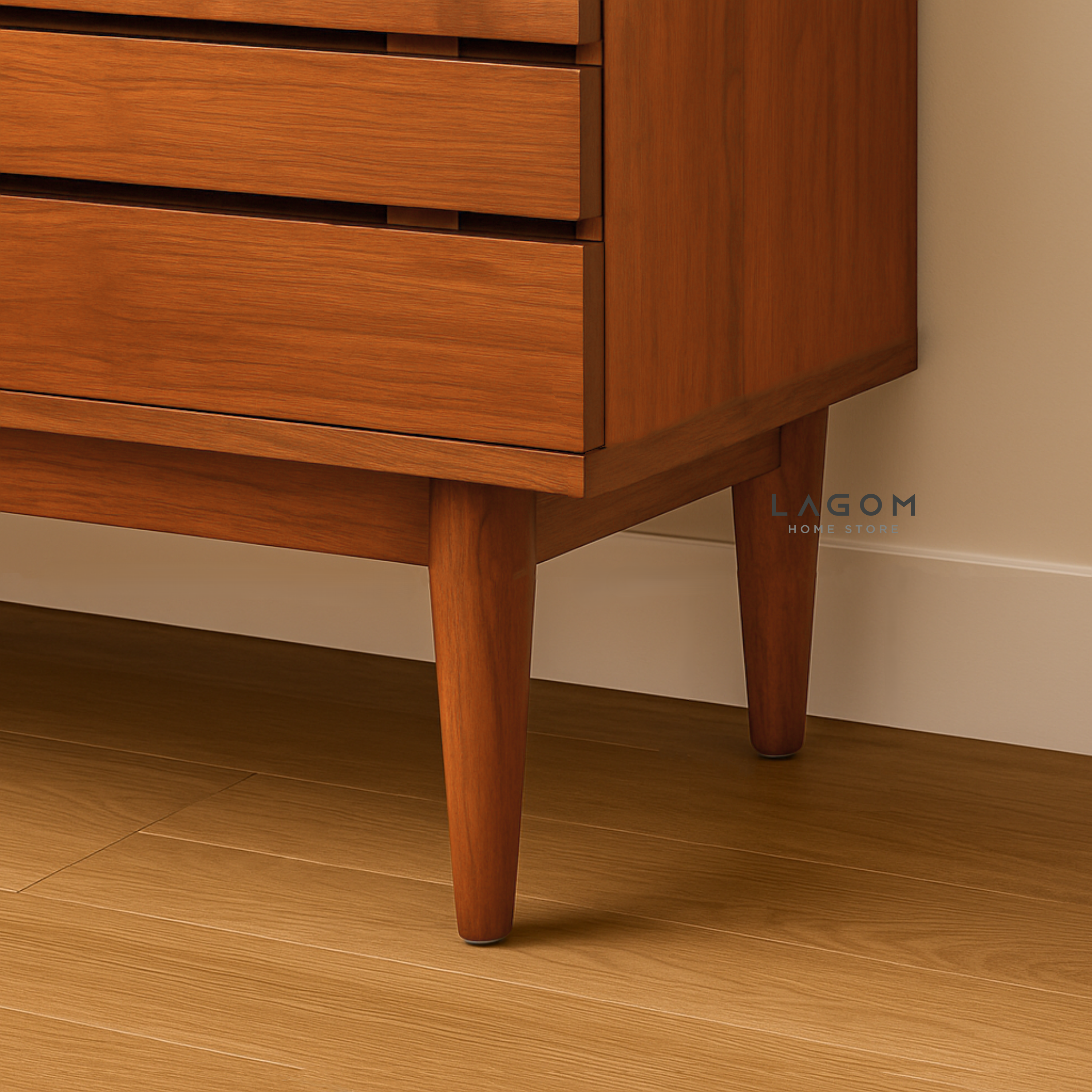 24-Pair Teak Shoe Cabinet with 3 Doors
