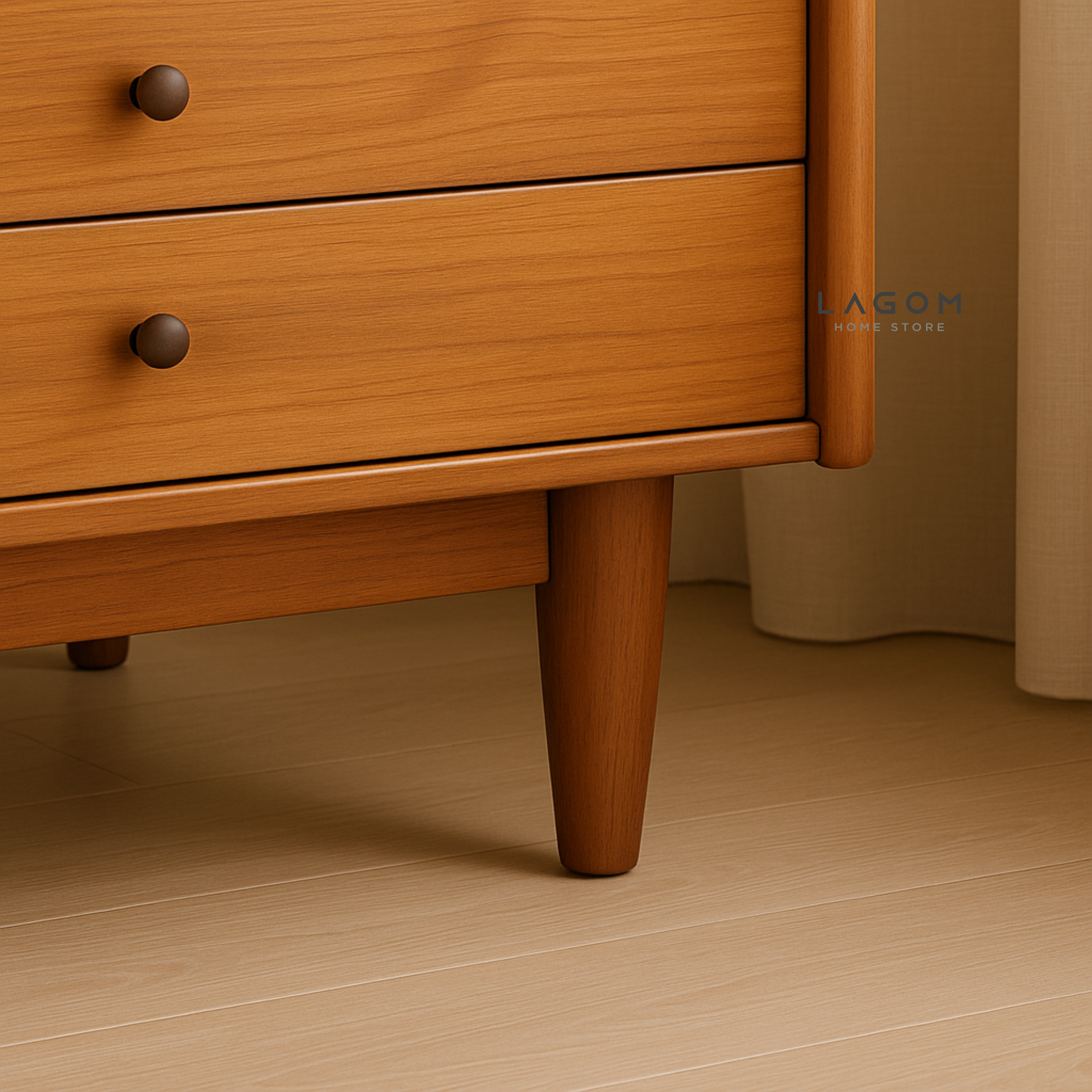 Teak Wood Storage Bench with 3 Drawers