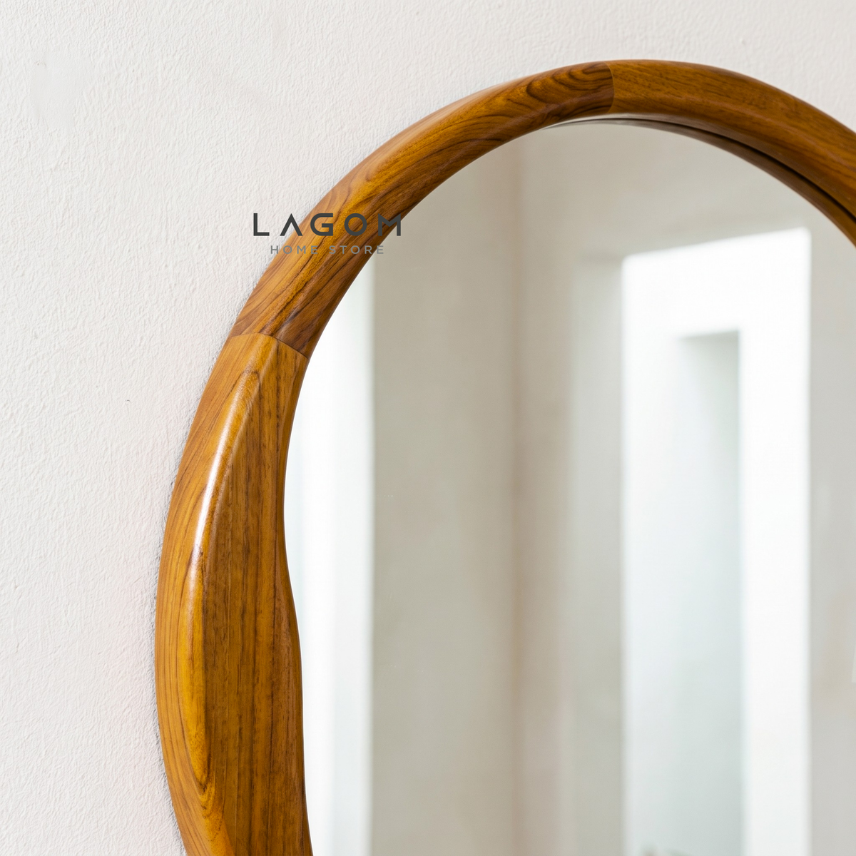 60 cm Round Teak Wall Mirror Mirror Lagom Home Store Jati Furnitur Teak Furniture Jakarta