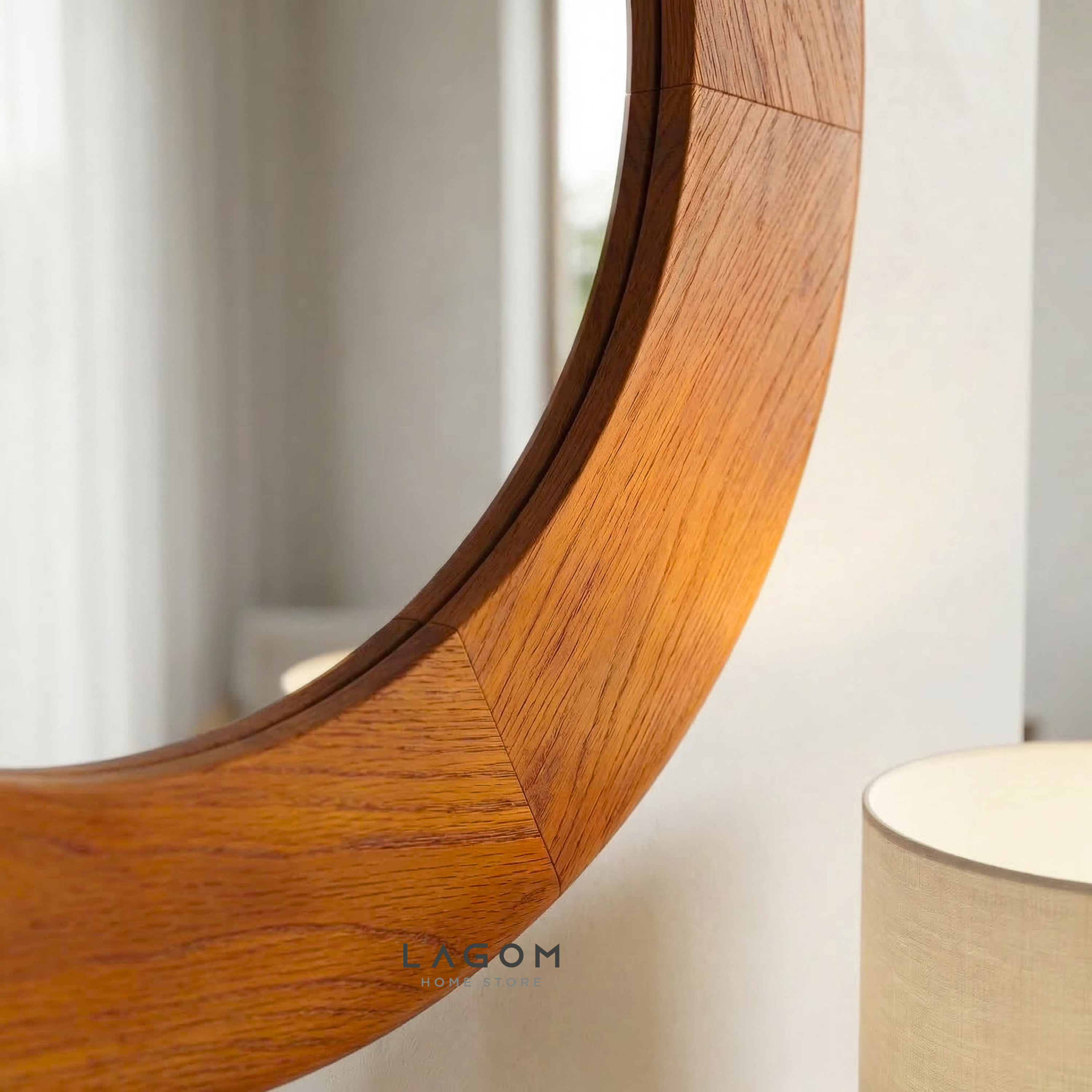 76 cm Round Teak Wall Mirror Mirror Lagom Home Store Jati Furnitur Teak Furniture Jakarta