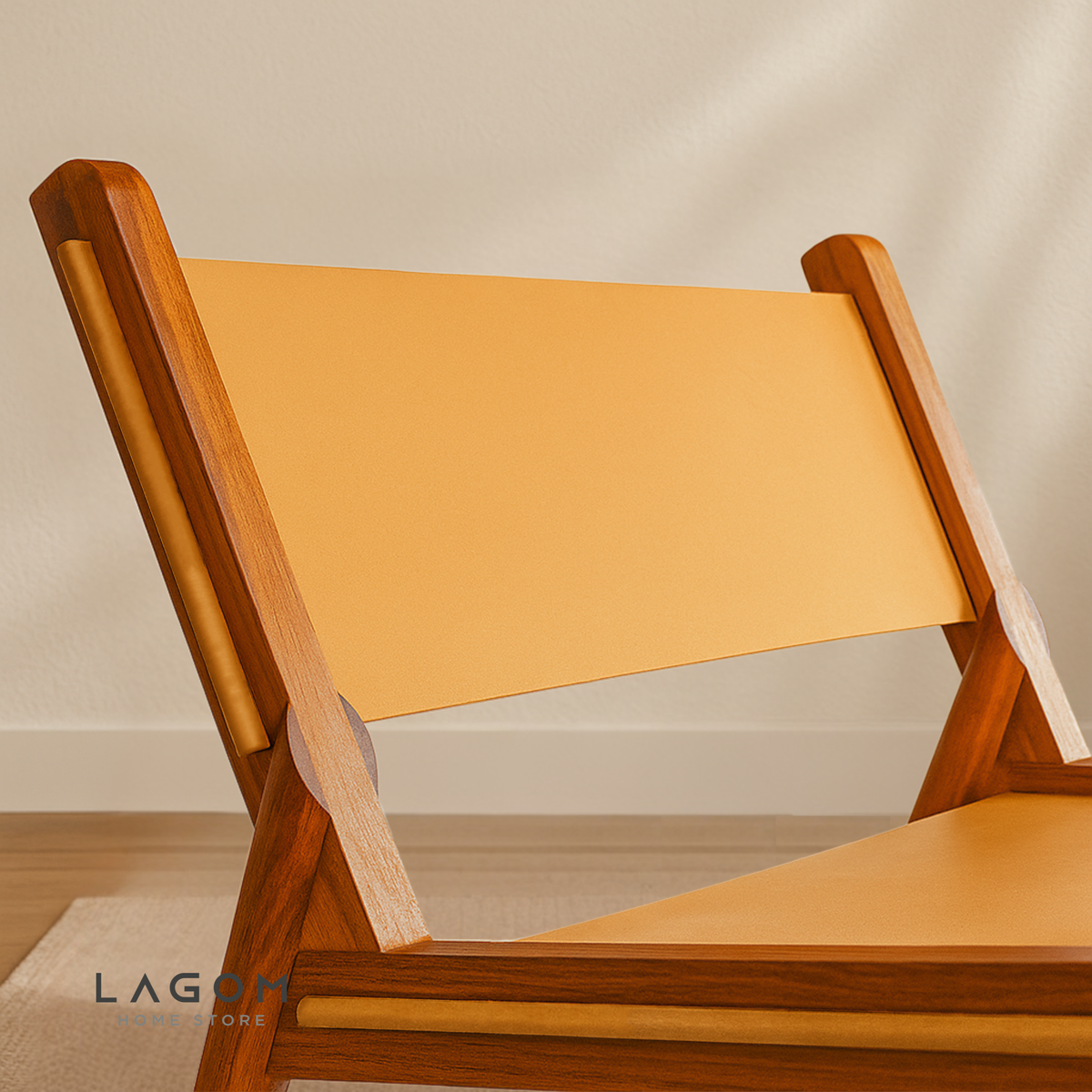 Teak and Leather Lounge Chair