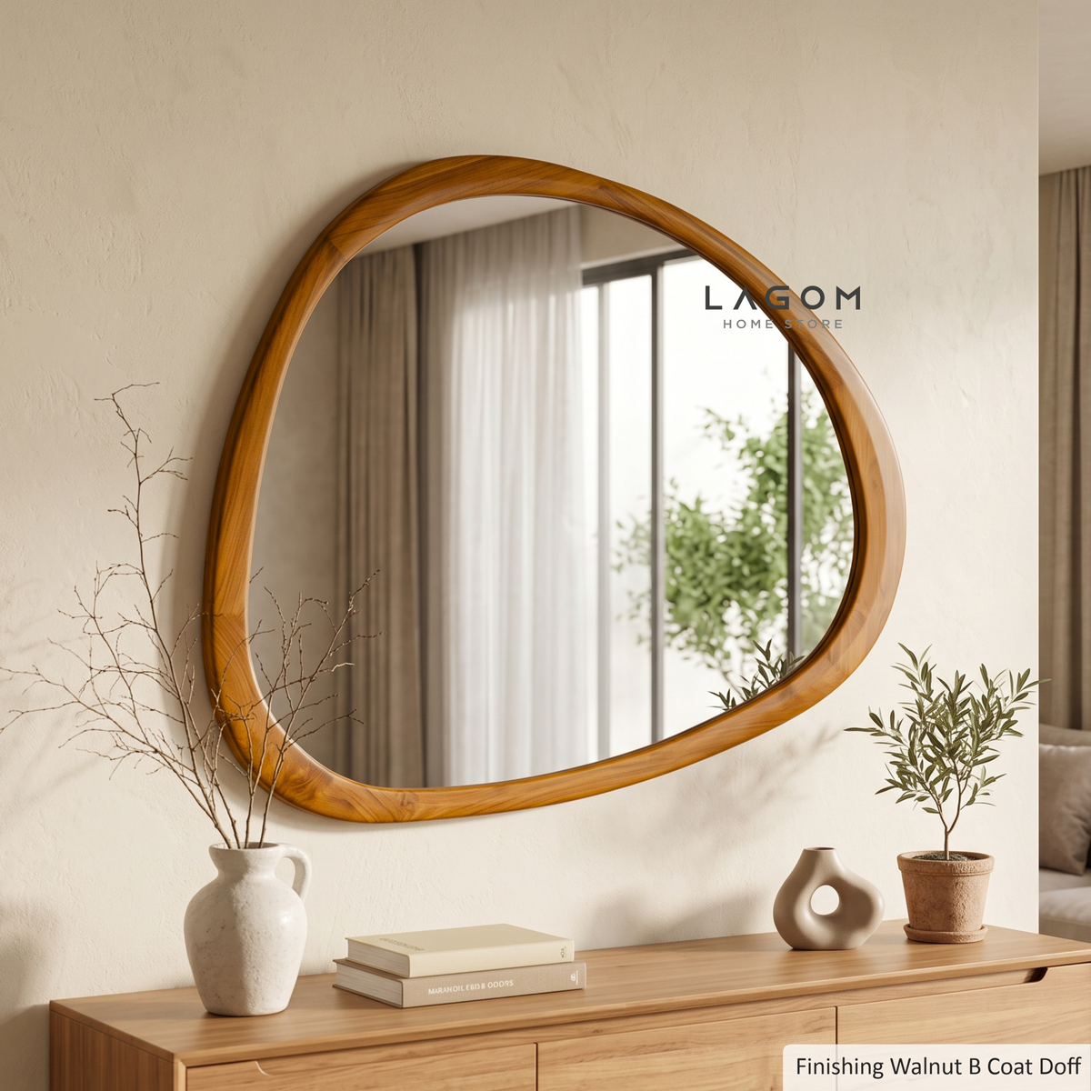 127 cm Hanging Teak Mirror | Timeless Design