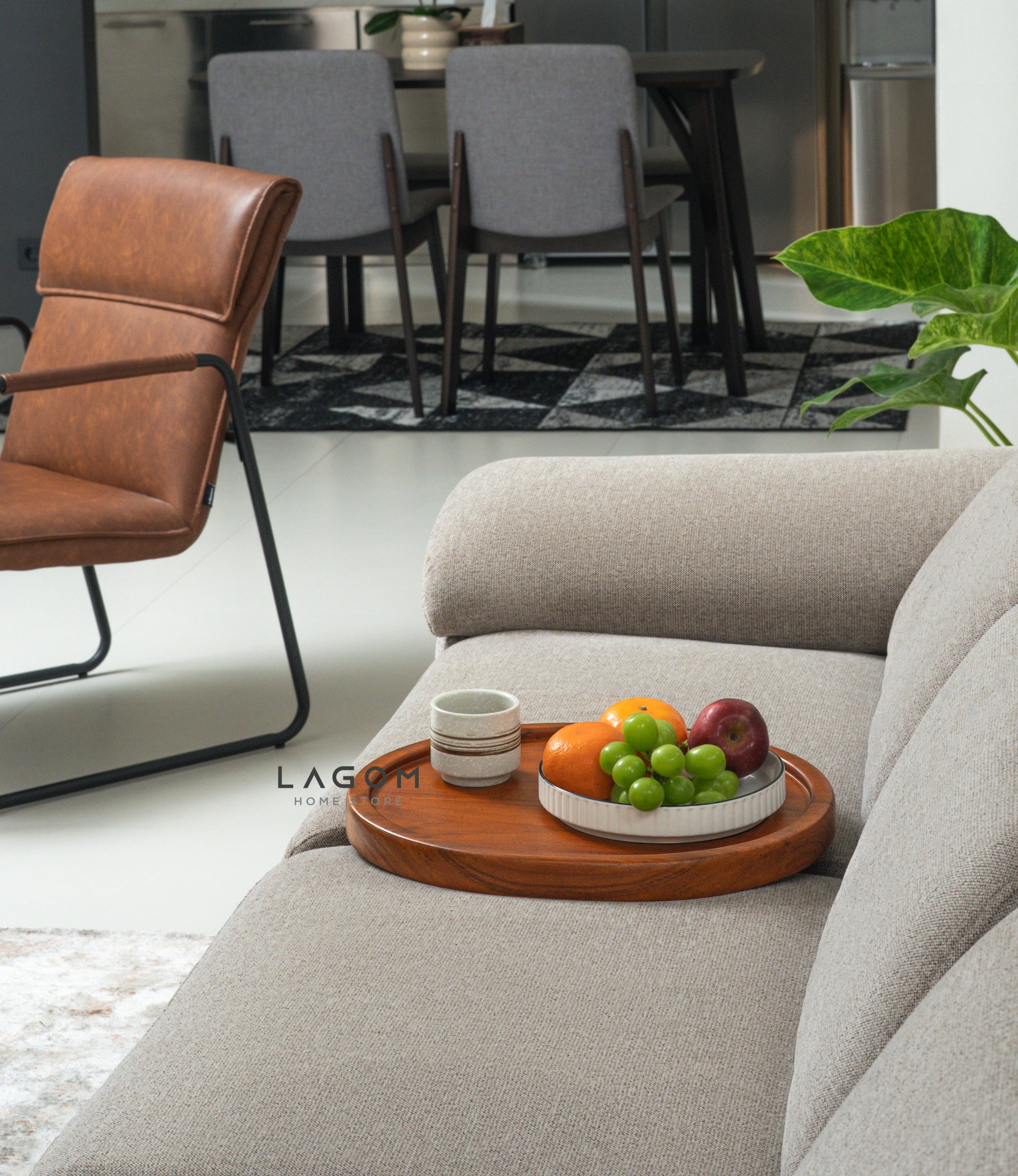 Solid Teak Sofa Tray Table