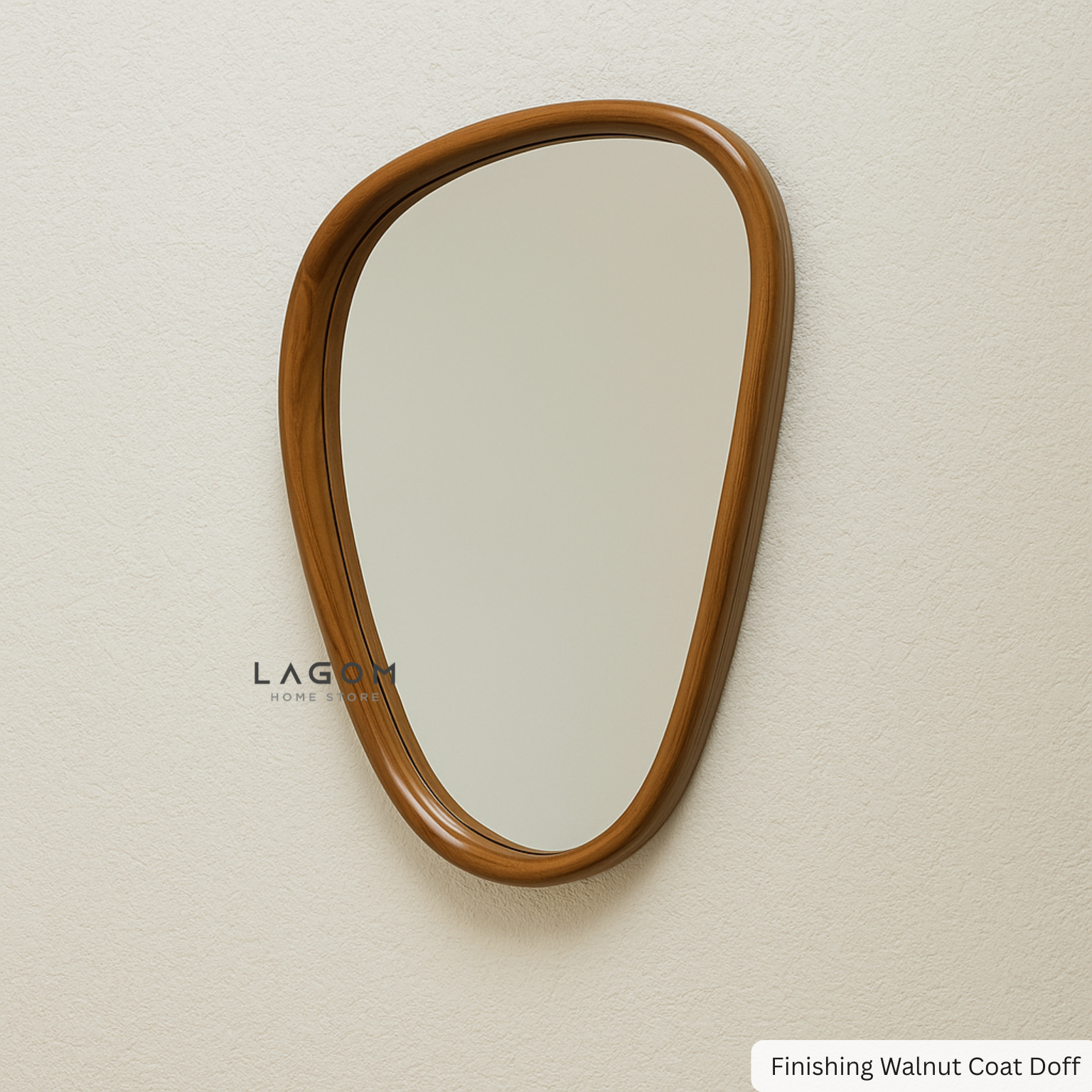 55 cm Asymmetrical Teak Wall Mirror