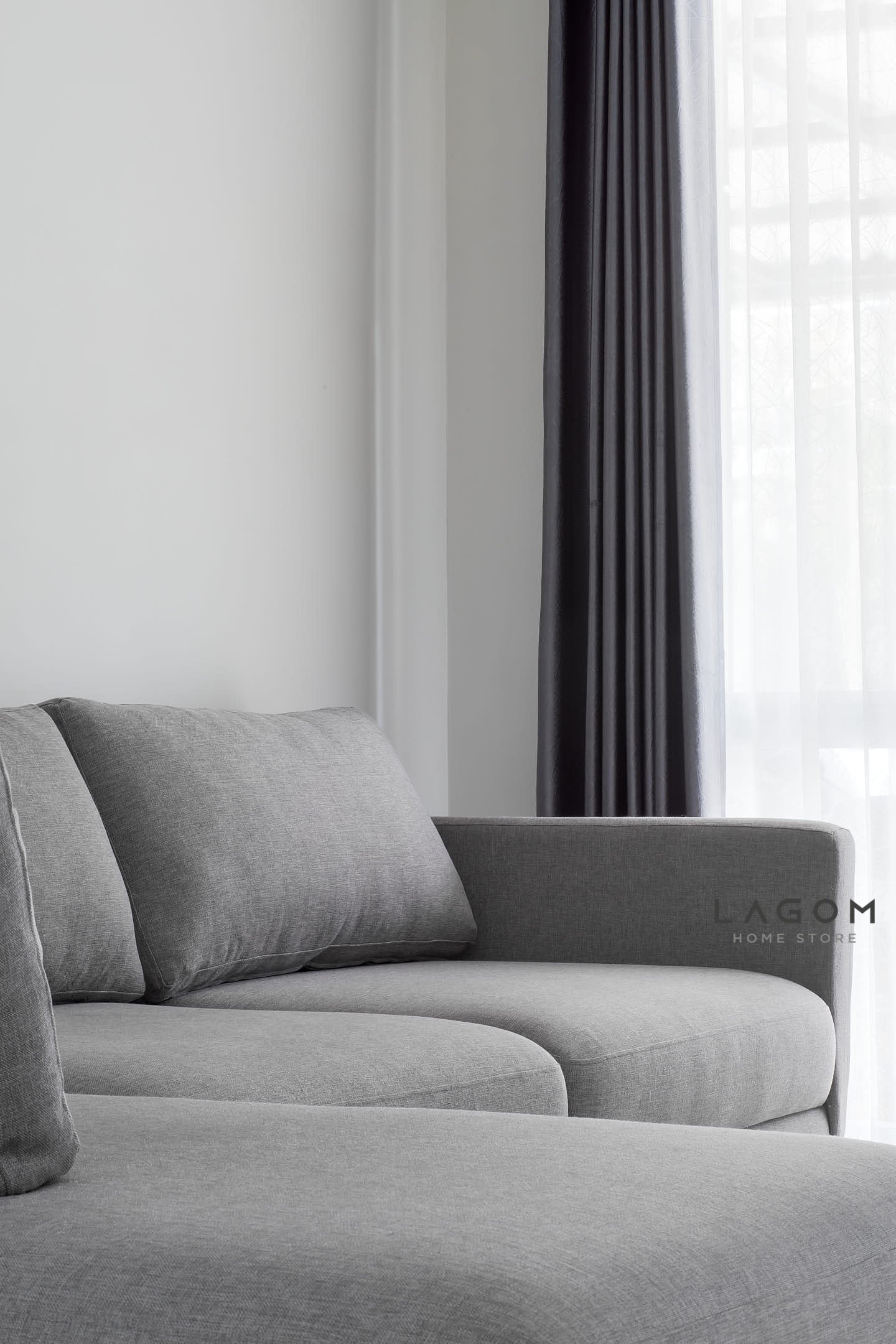 Sofa L Premium dengan Rangka Kayu Jati Solid