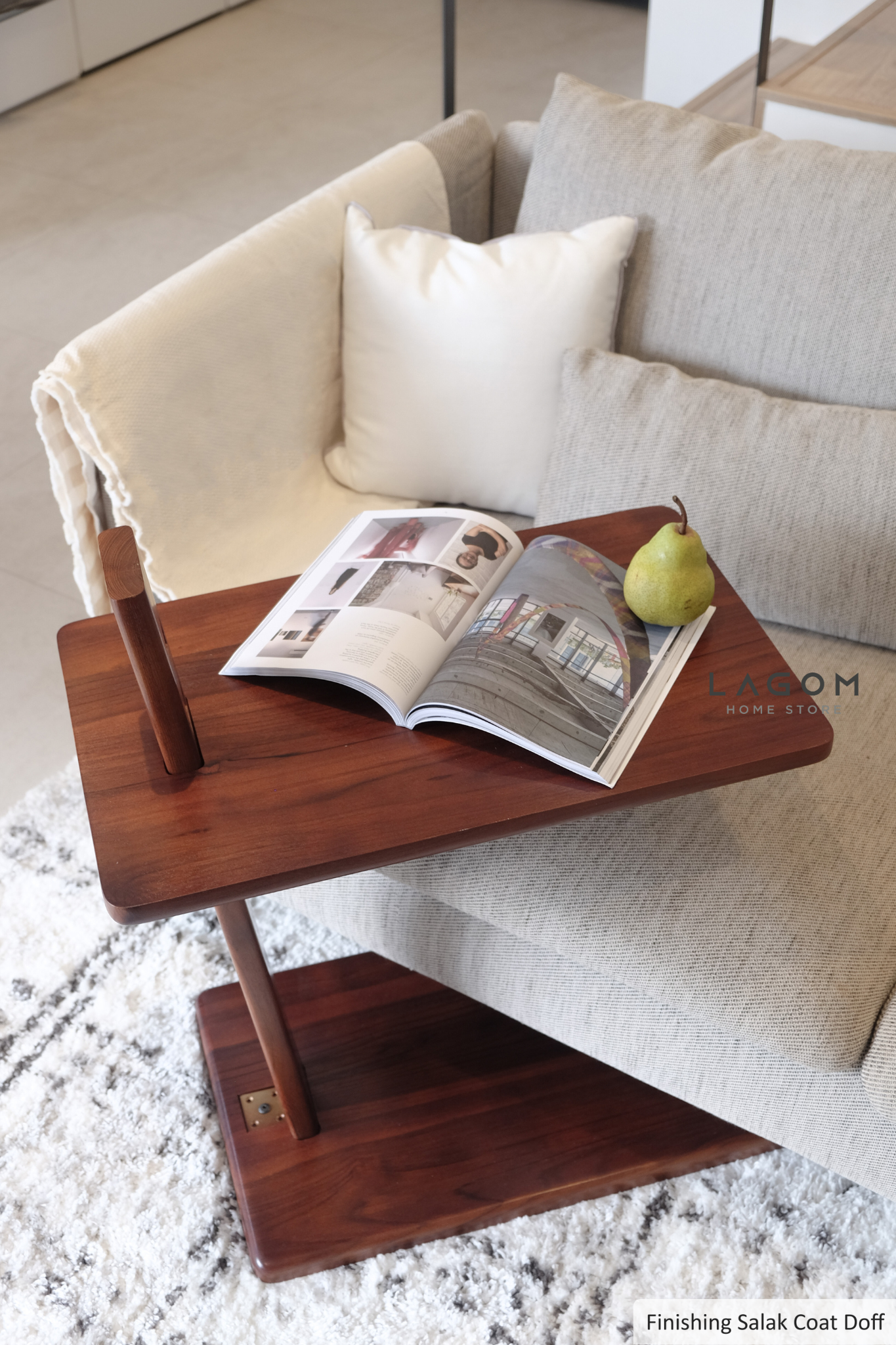 Adjustable Teak Side Table Side Table Lagom Home Store Jati Furnitur Teak Furniture Jakarta