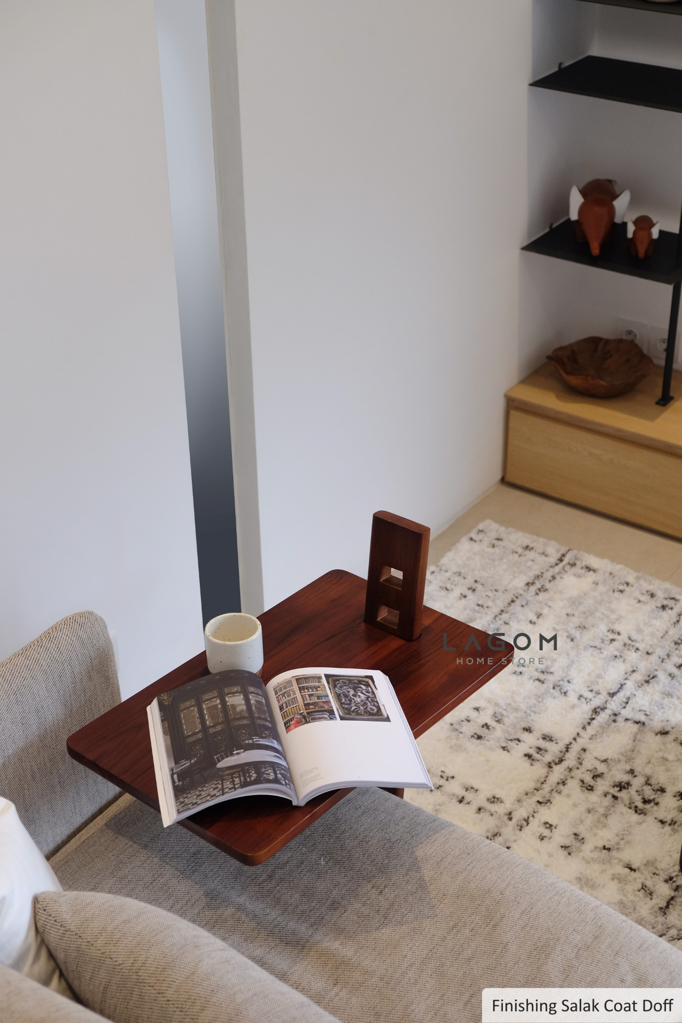 Adjustable Teak Side Table Side Table Lagom Home Store Jati Furnitur Teak Furniture Jakarta