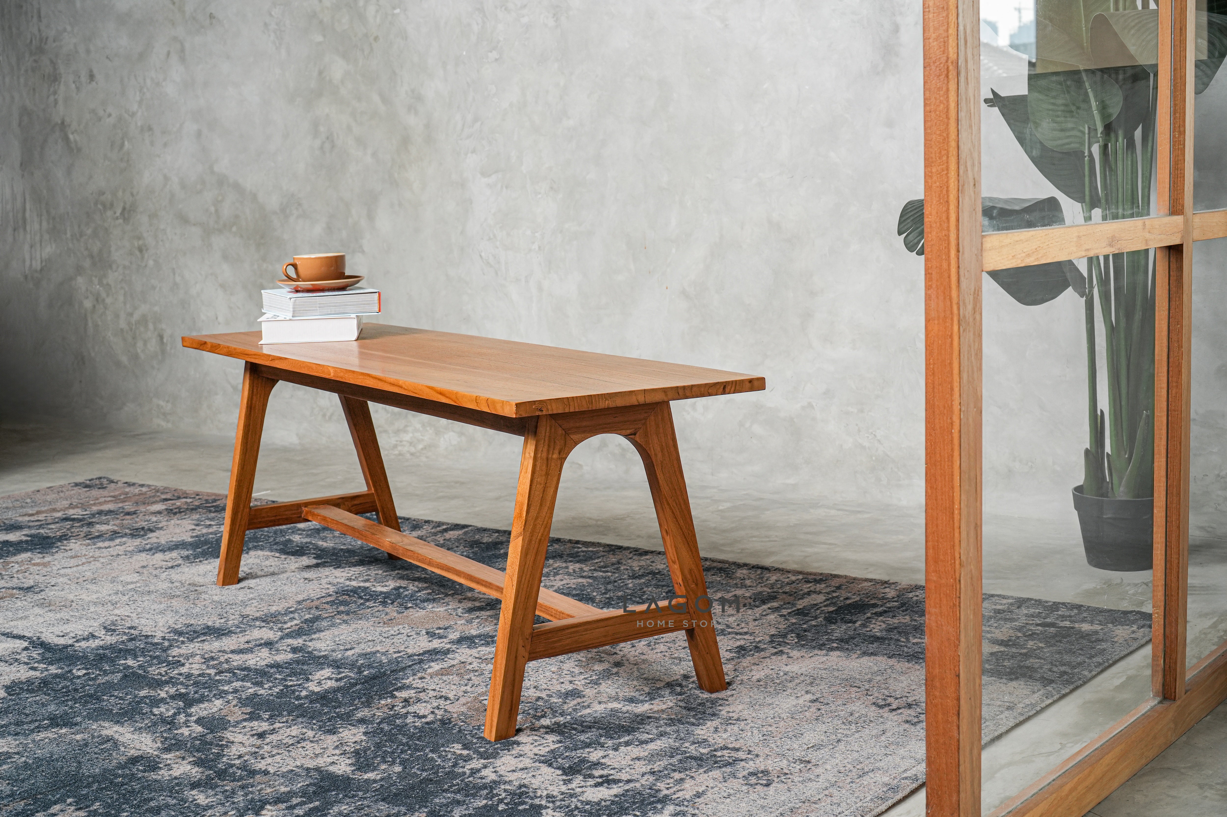 Bangku Panjang Minimalis dari Kayu Jati Bench Seat Lagom Home Store Jati Furnitur Teak Furniture Jakarta