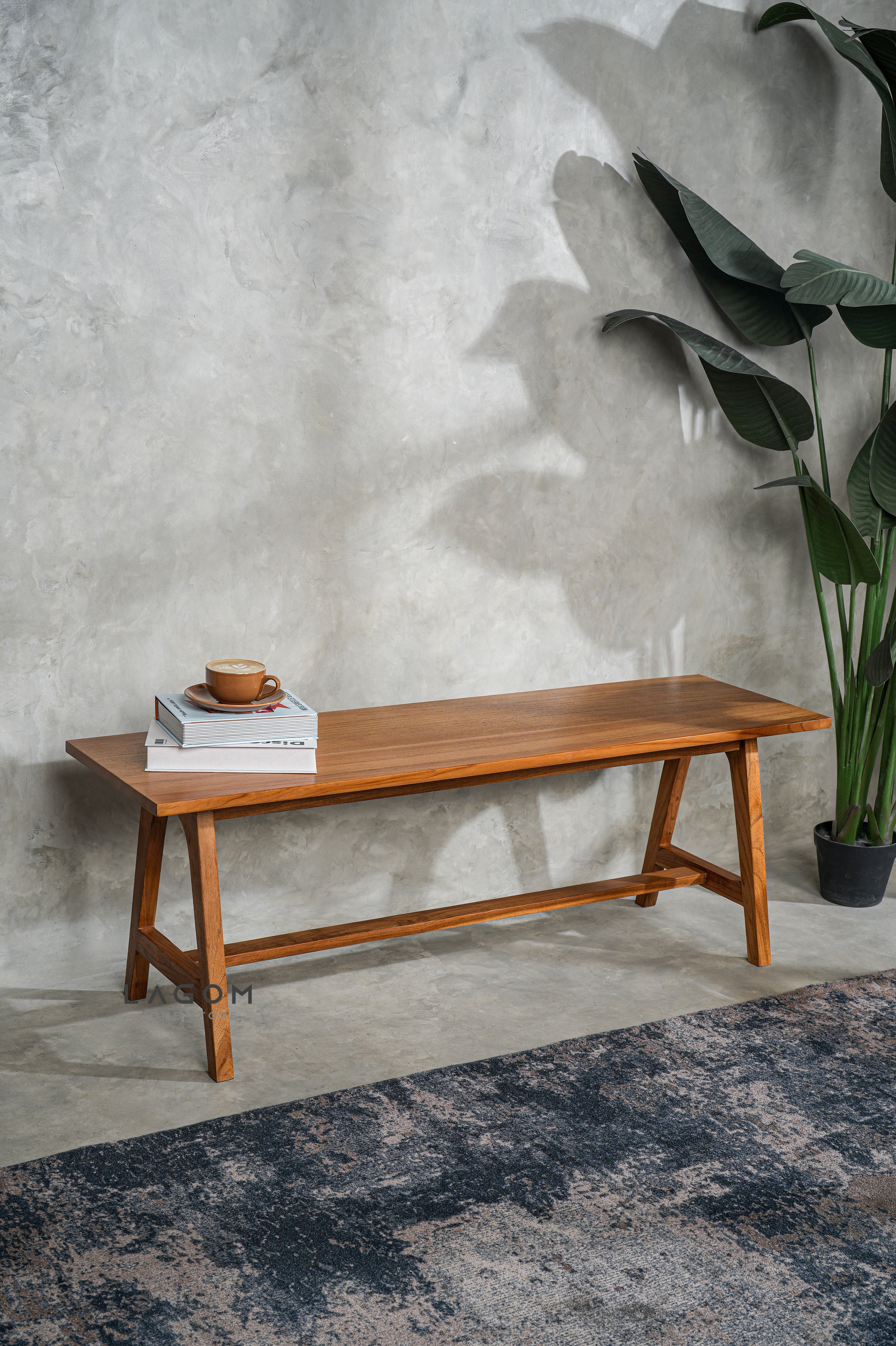 Bangku Panjang Minimalis dari Kayu Jati Bench Seat Lagom Home Store Jati Furnitur Teak Furniture Jakarta
