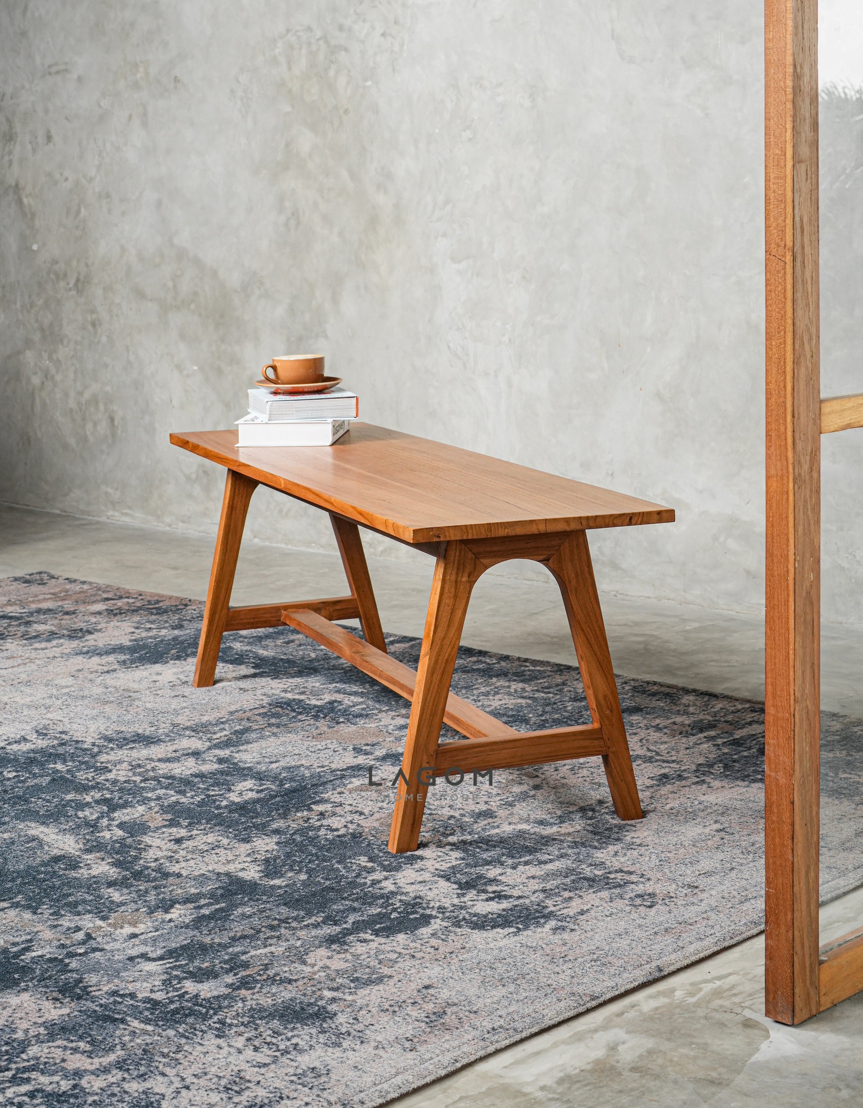 Bangku Panjang Minimalis dari Kayu Jati Bench Seat Lagom Home Store Jati Furnitur Teak Furniture Jakarta