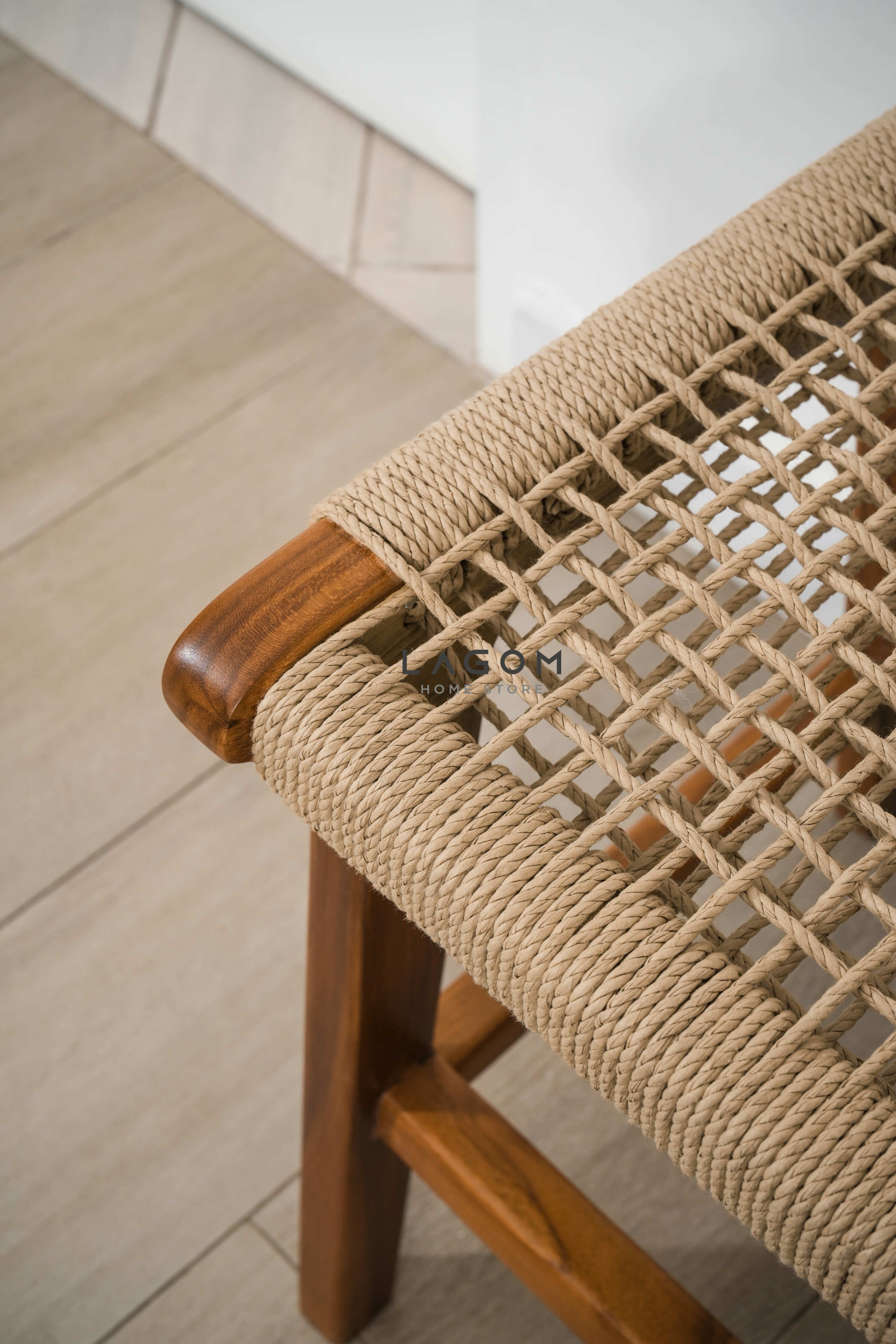 Bangku Panjang Unik dari Handmade Loom dan Kayu Jati Bench Seat Lagom Home Store Jati Furnitur Teak Furniture Jakarta