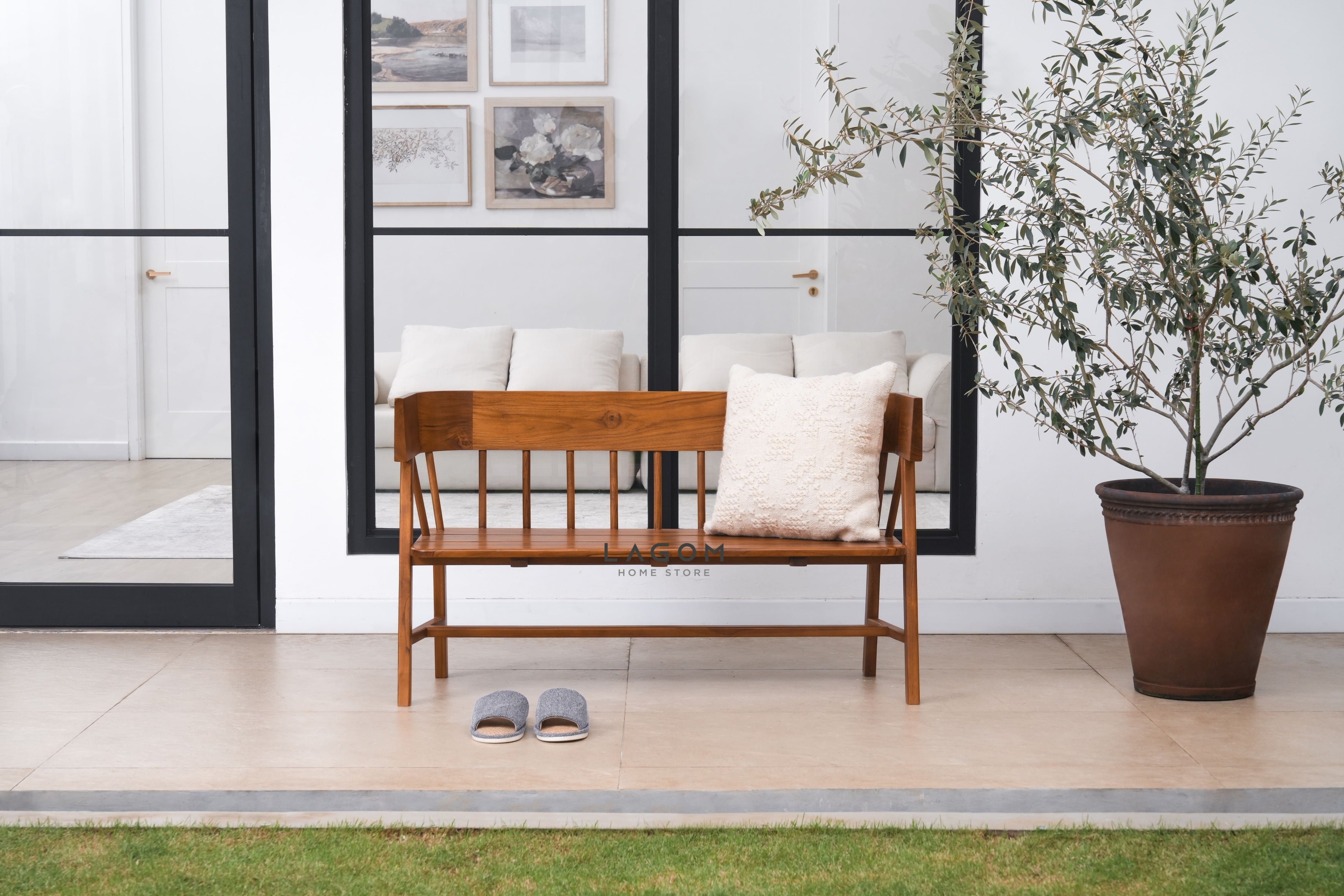 Bangku Unik dari Kayu Jati Solid Bench Seat Lagom Home Store Jati Furnitur Teak Furniture Jakarta