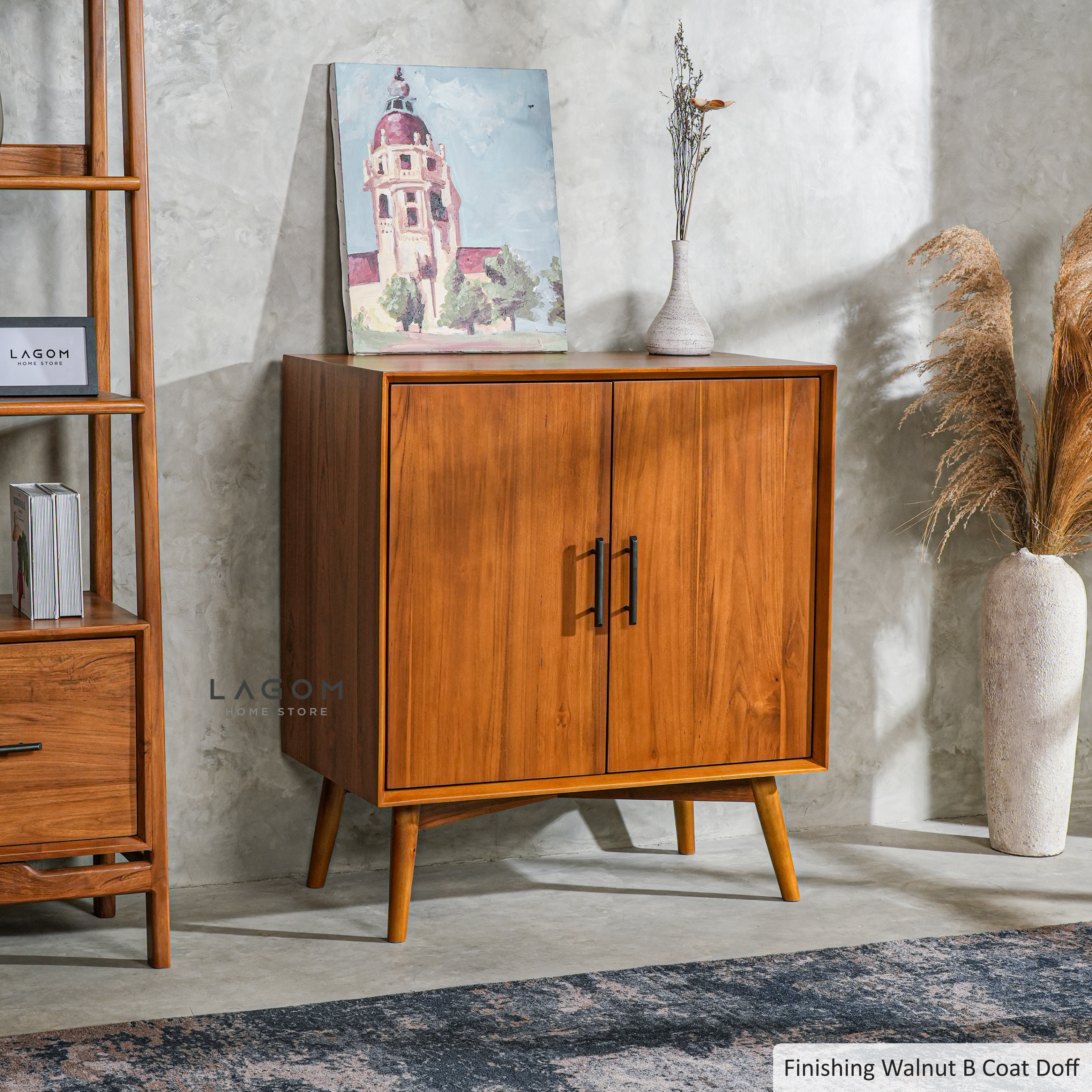 Bufet Dua Pintu dari Kayu Jati Solid Buffet Lagom Home Store Jati Furnitur Teak Furniture Jakarta