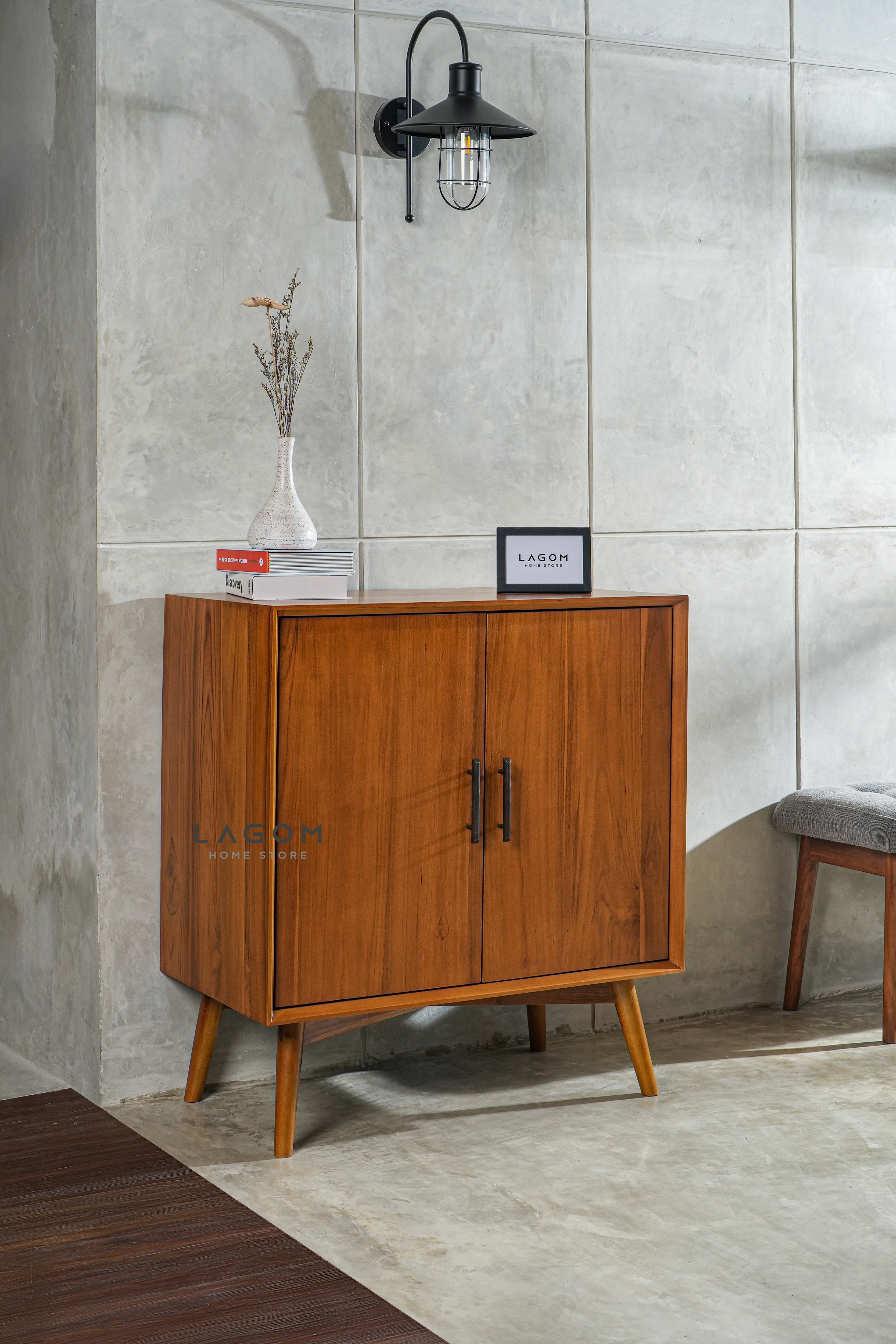 Bufet Dua Pintu dari Kayu Jati Solid Buffet Lagom Home Store Jati Furnitur Teak Furniture Jakarta