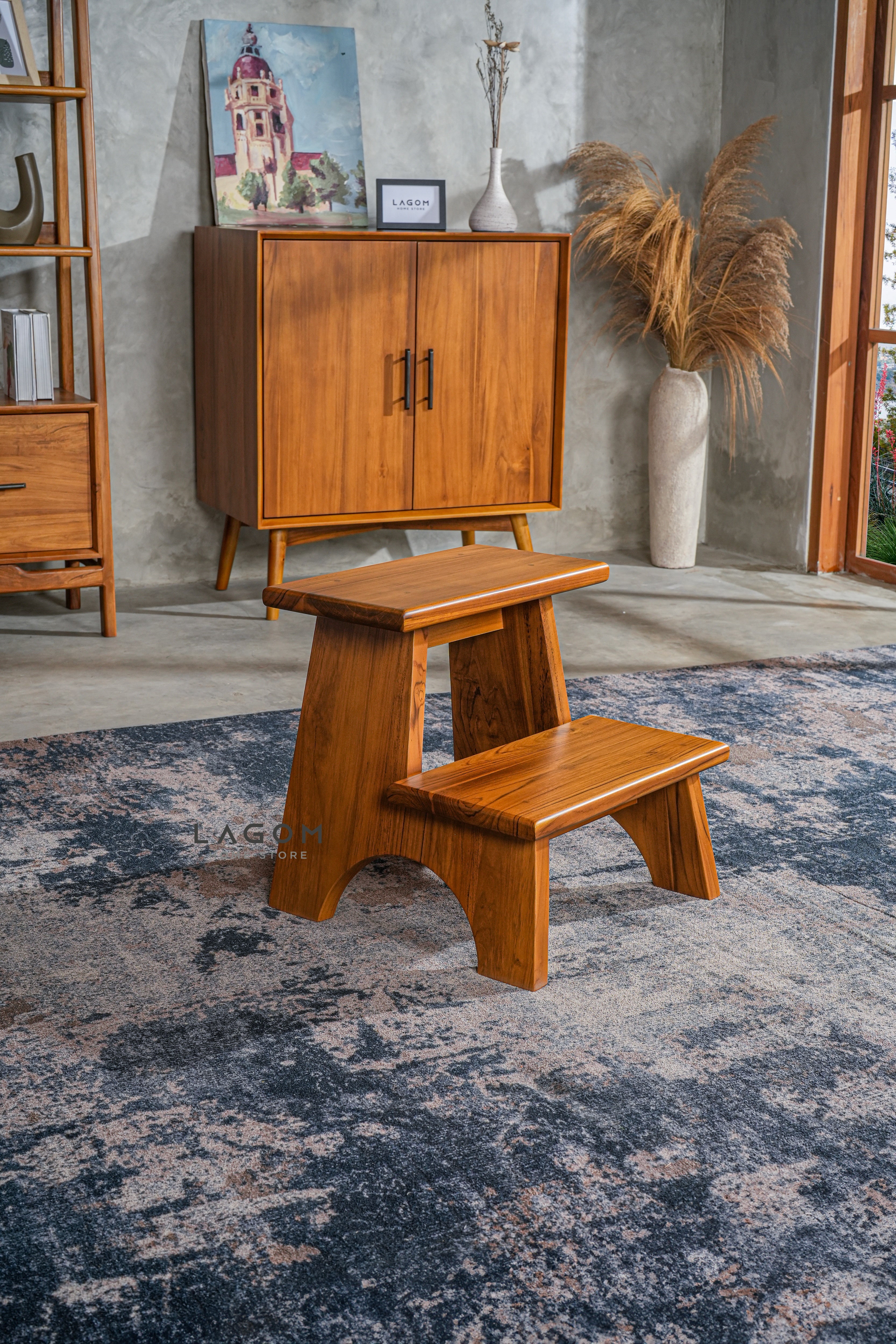 Bufet Dua Pintu dari Kayu Jati Solid Buffet Lagom Home Store Jati Furnitur Teak Furniture Jakarta