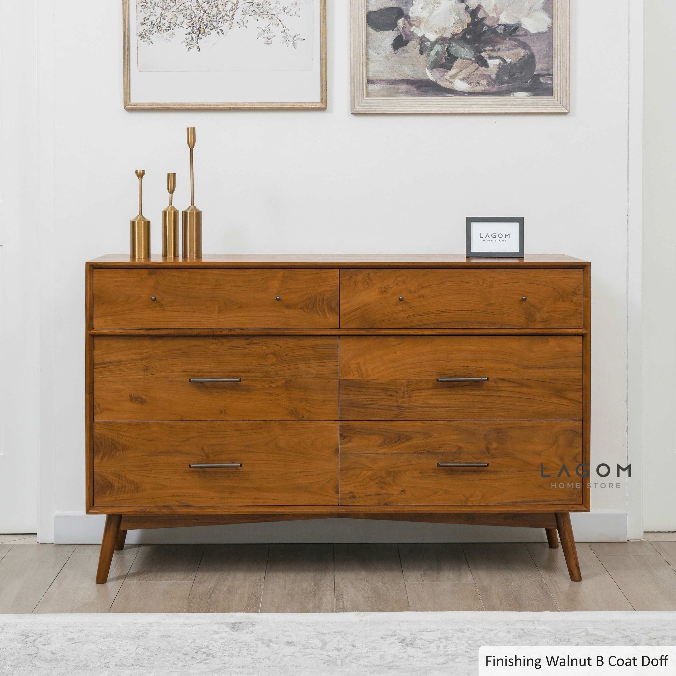 Bufet Material Kayu Jati dengan 6 Laci Dresser Cabinet Lagom Home Store Jati Furnitur Teak Furniture Jakarta