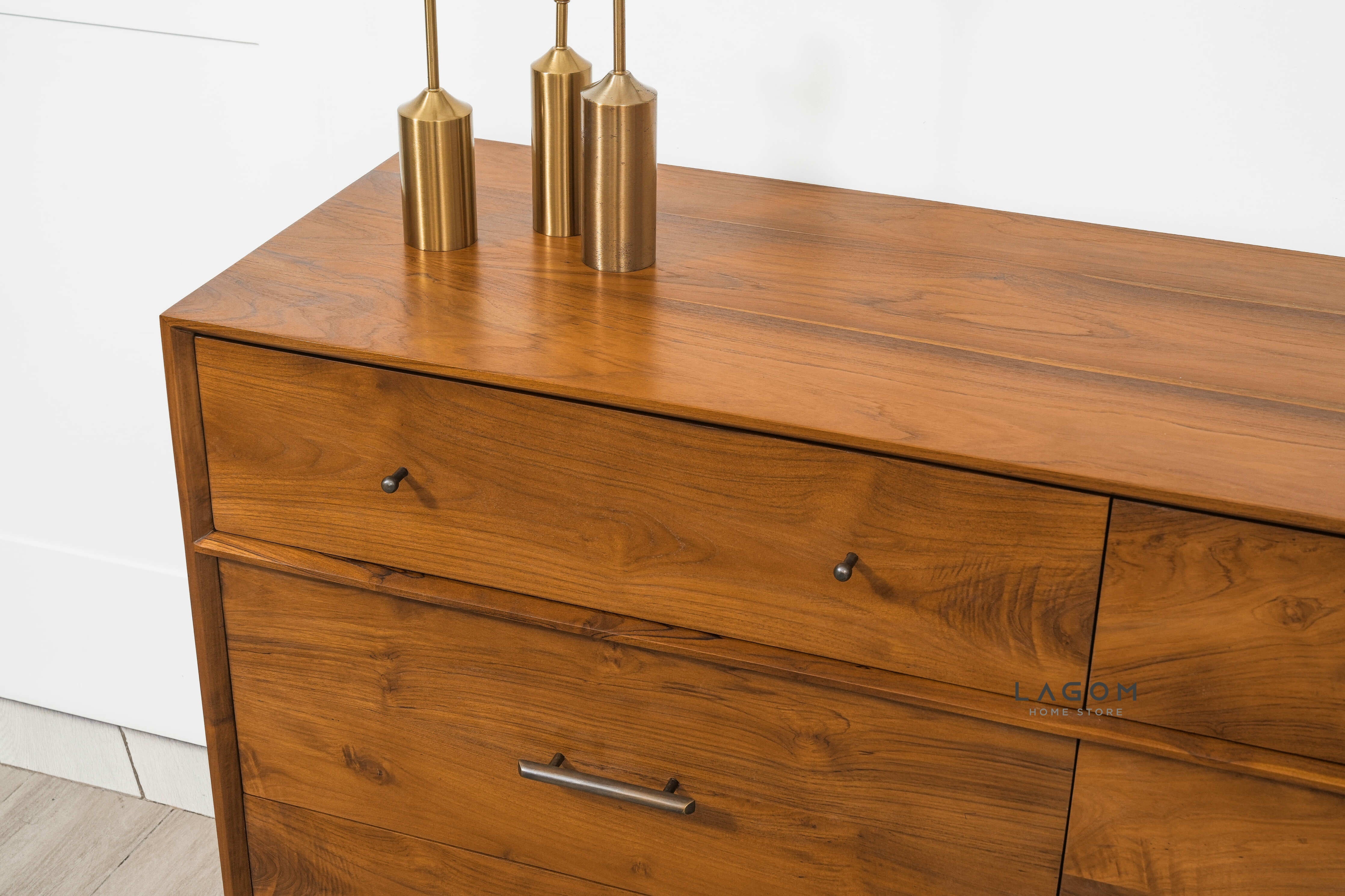 Bufet Material Kayu Jati dengan 6 Laci Dresser Cabinet Lagom Home Store Jati Furnitur Teak Furniture Jakarta