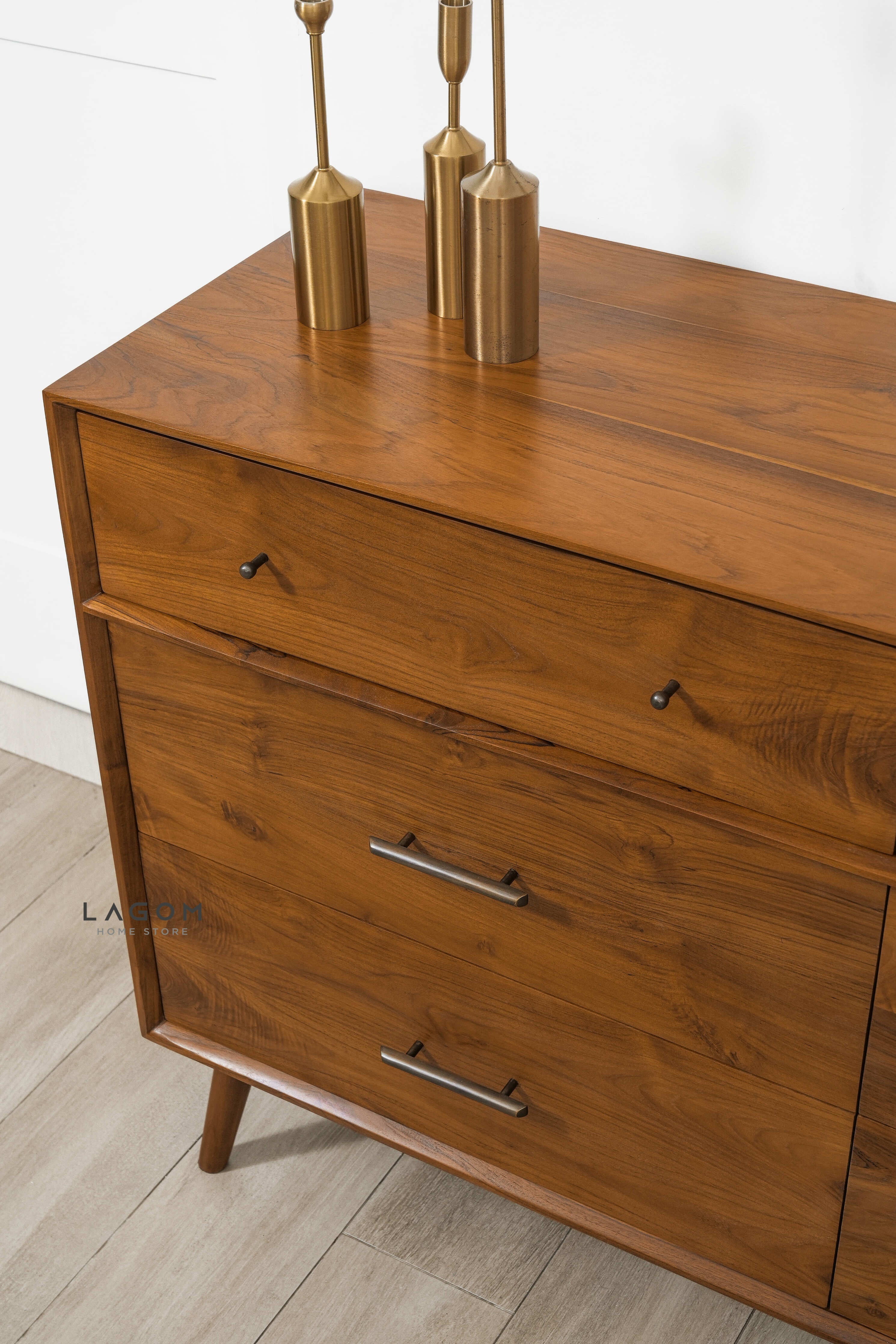 Bufet Material Kayu Jati dengan 6 Laci Dresser Cabinet Lagom Home Store Jati Furnitur Teak Furniture Jakarta