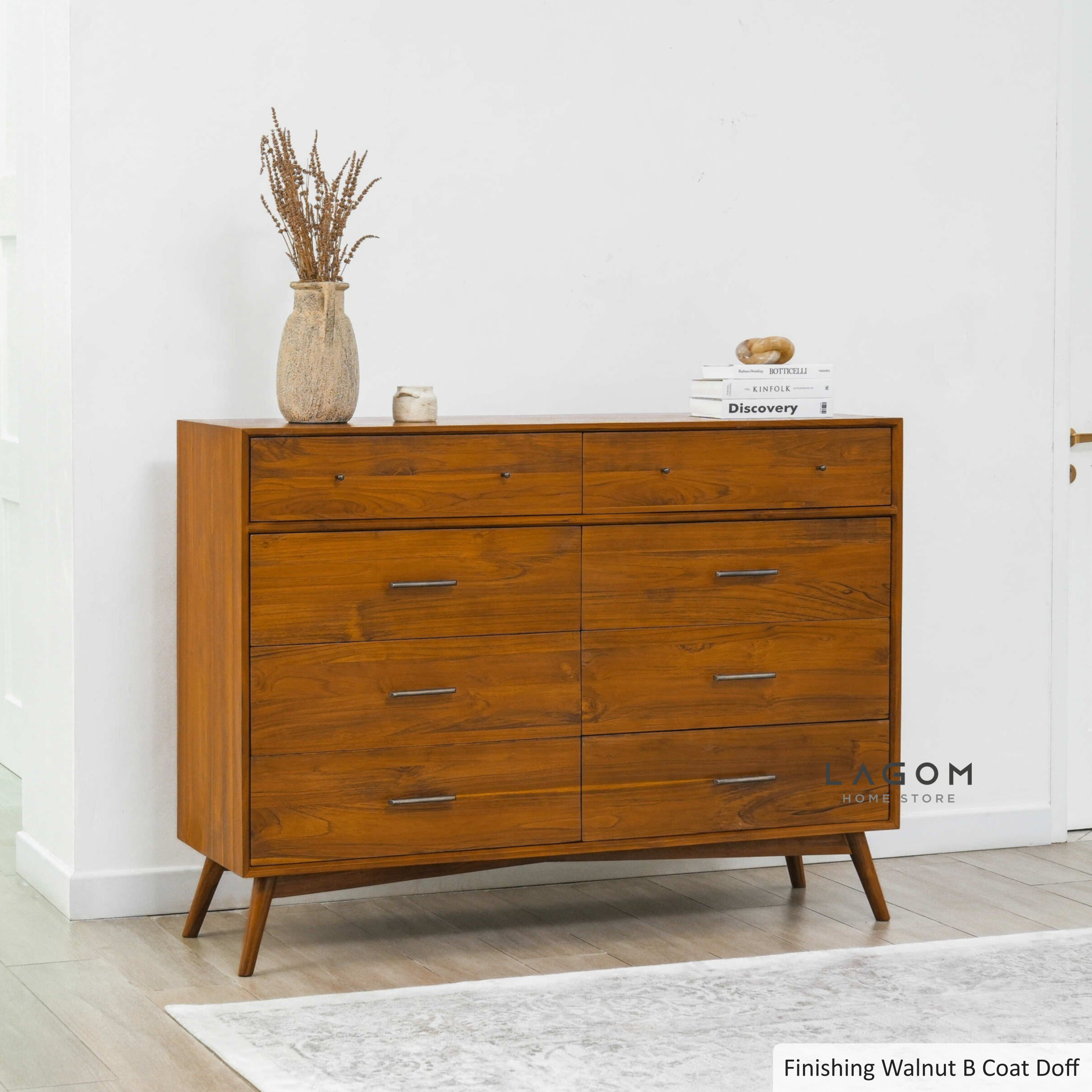 Bufet Unik dari Kayu Jati dengan 8 Laci Dresser Cabinet Lagom Home Store Jati Furnitur Teak Furniture Jakarta