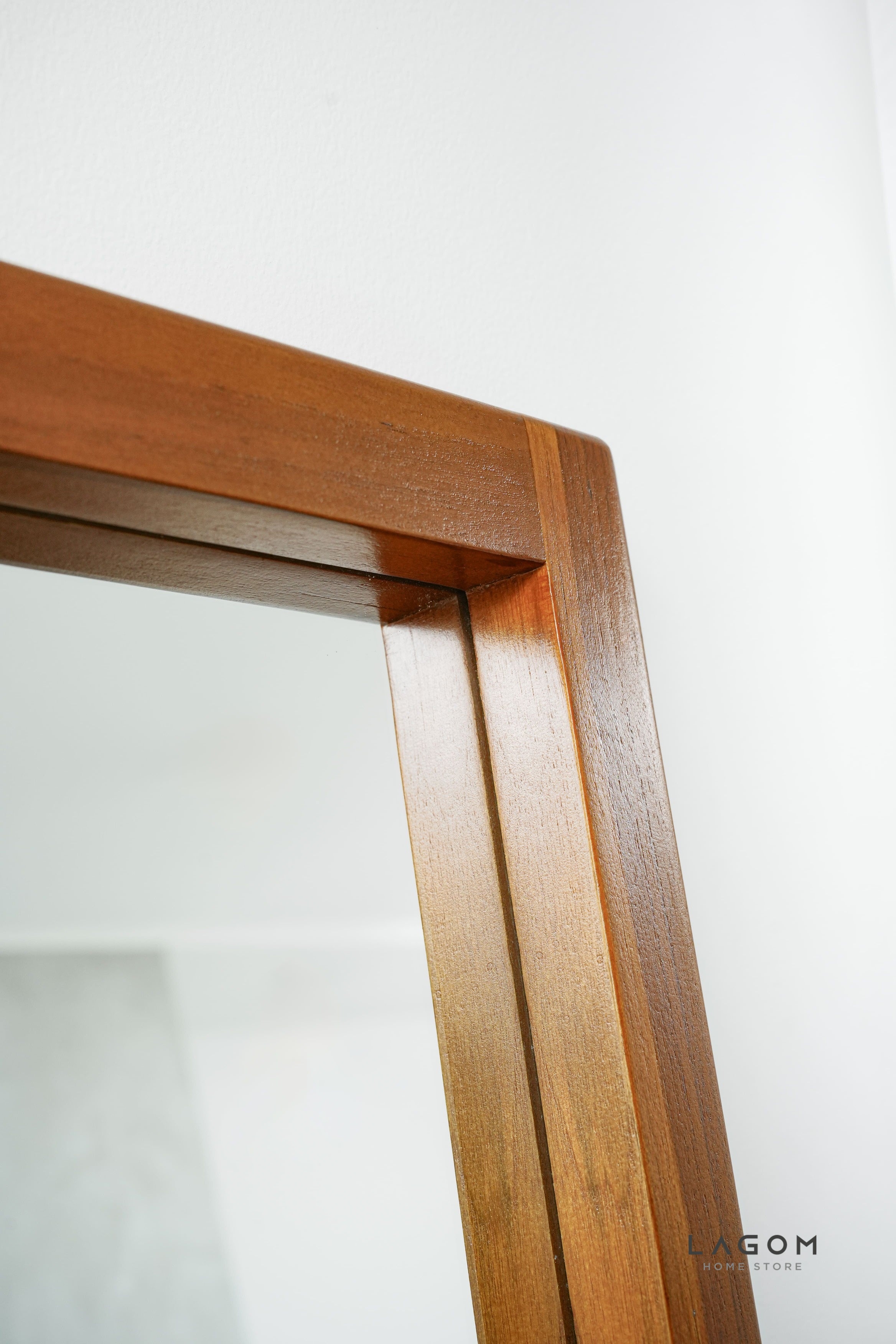 Cermin Dinding Estetik Frame Kayu Jati - Tinggi 90 cm Mirror Lagom Home Store Jati Furnitur Teak Furniture Jakarta