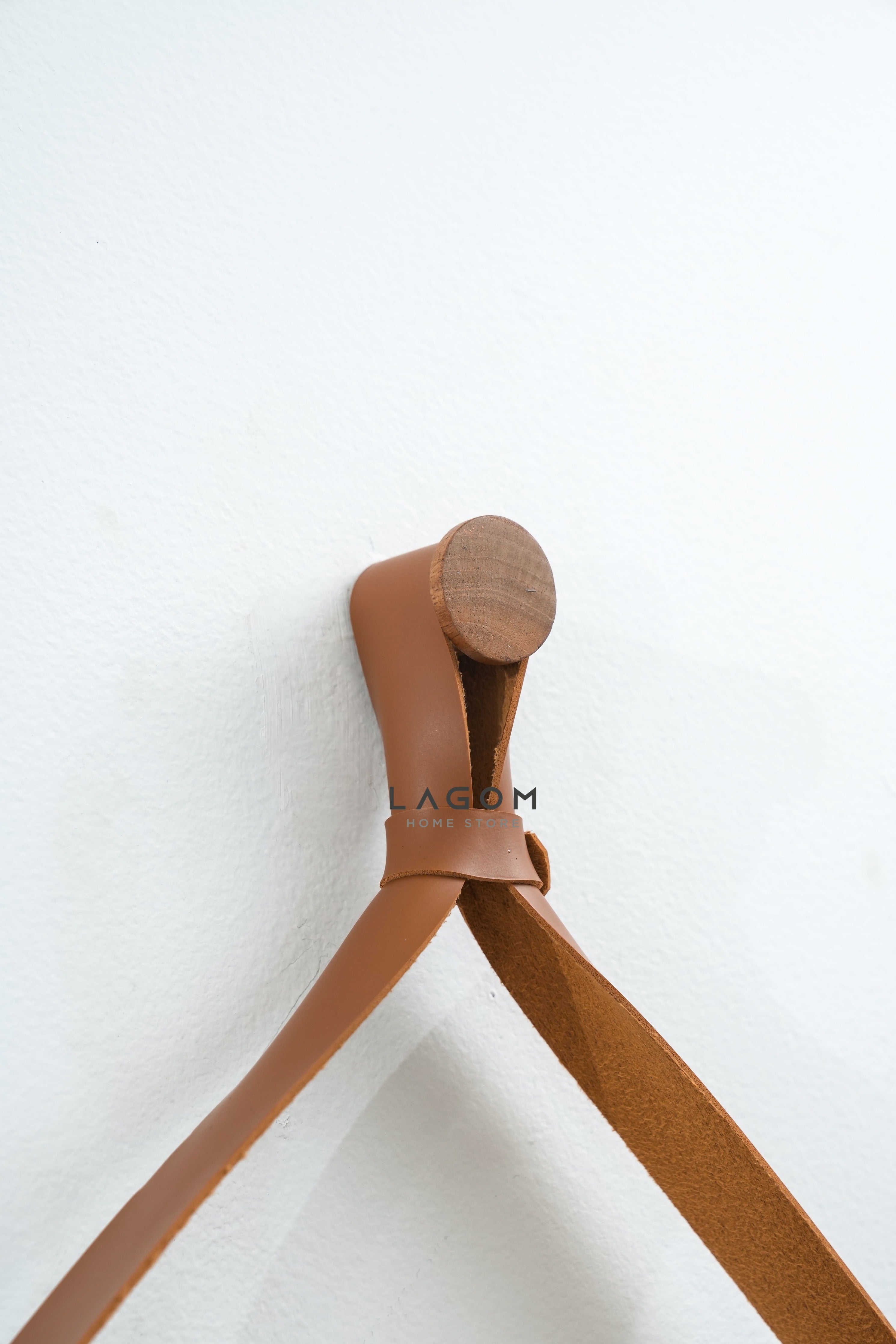 Cermin Gantung Bulat Kayu Jati Solid - Tinggi 110 cm Mirror Lagom Home Store Jati Furnitur Teak Furniture Jakarta