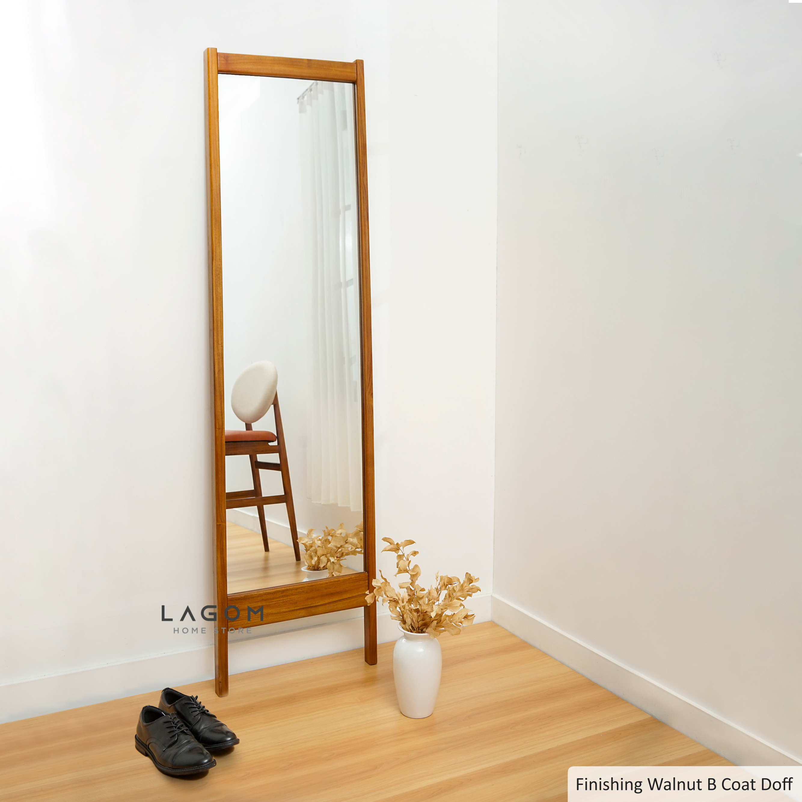 Cermin Kayu Jati Full Body Freestanding - Tinggi 183 cm Mirror Lagom Home Store Jati Furnitur Teak Furniture Jakarta