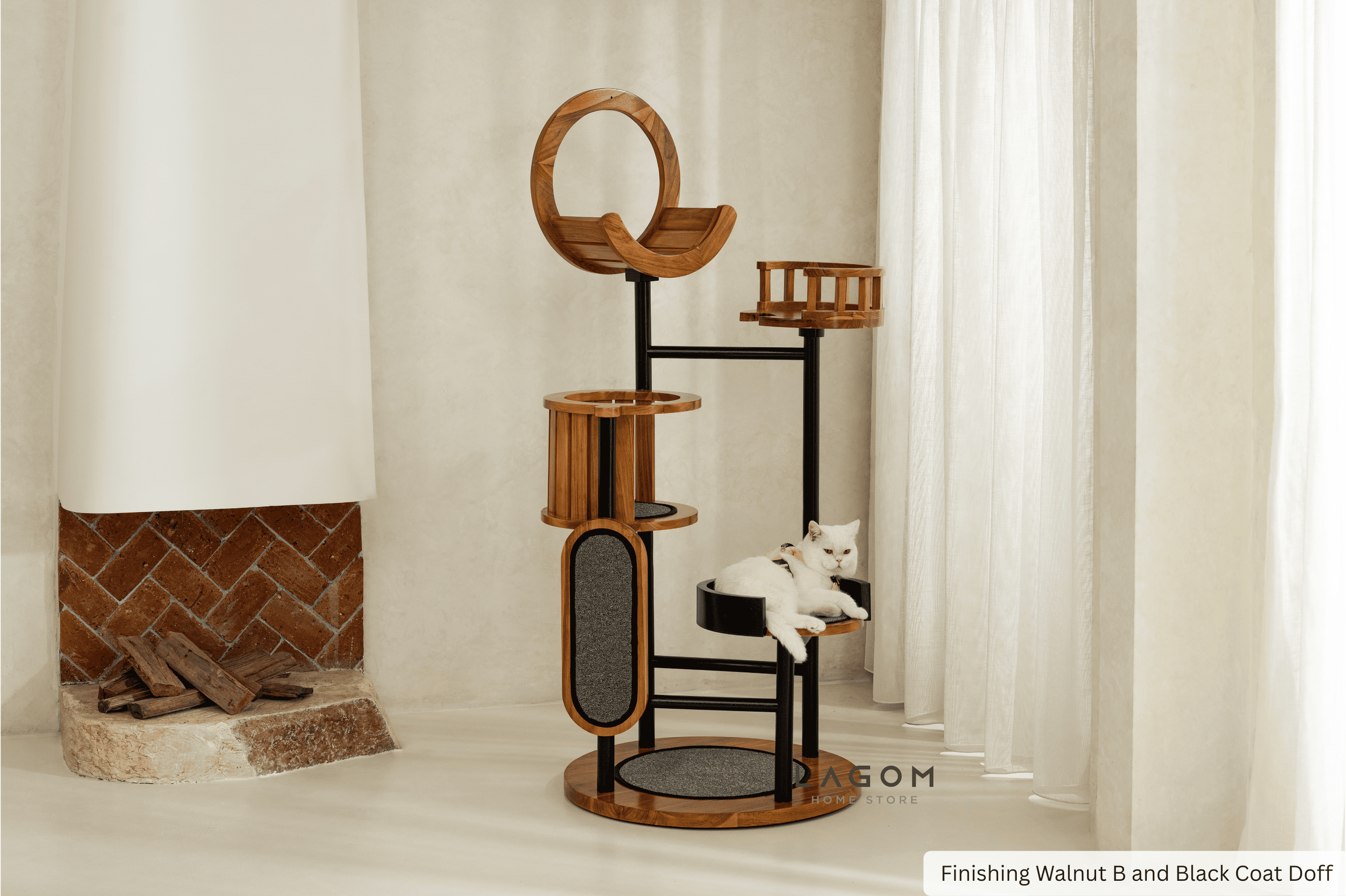 Luxury Cat Tree in Solid Teak Wood