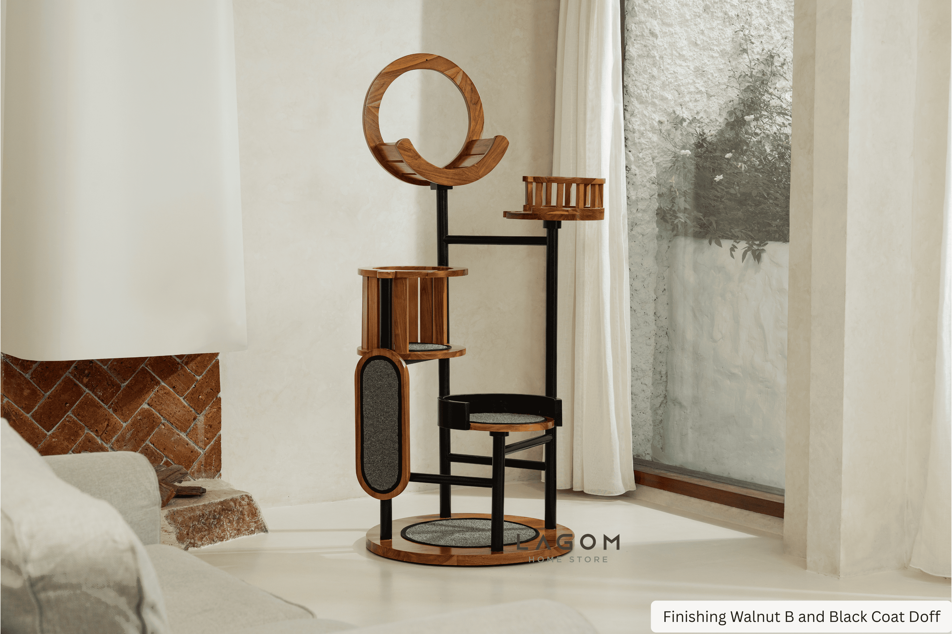 Luxury Cat Tree in Solid Teak Wood