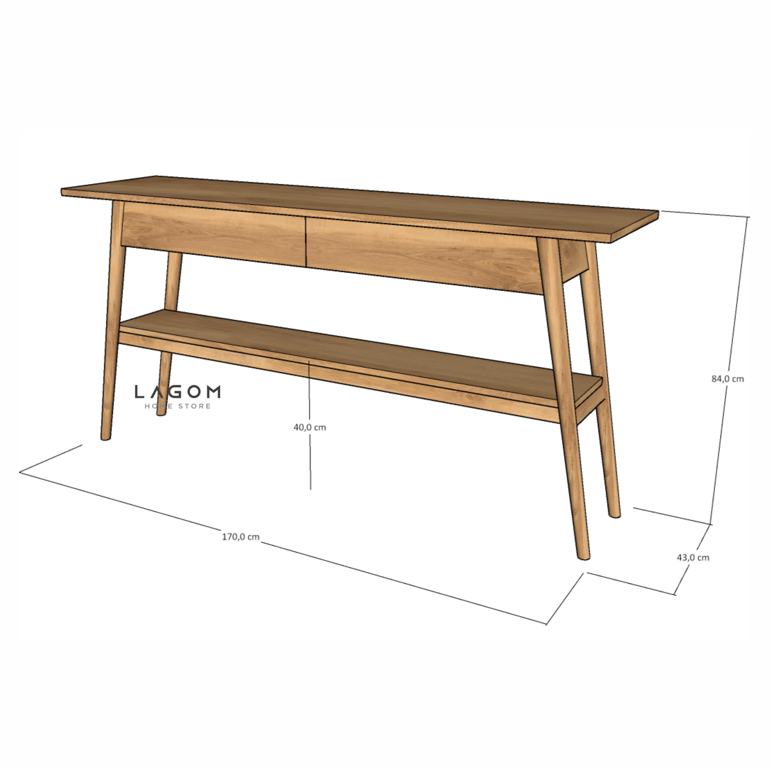 Custom-Made | Console Table Kayu Jati dengan Laci dan Ambalan Console Table Lagom Home Store Jati Furnitur Teak Furniture Jakarta