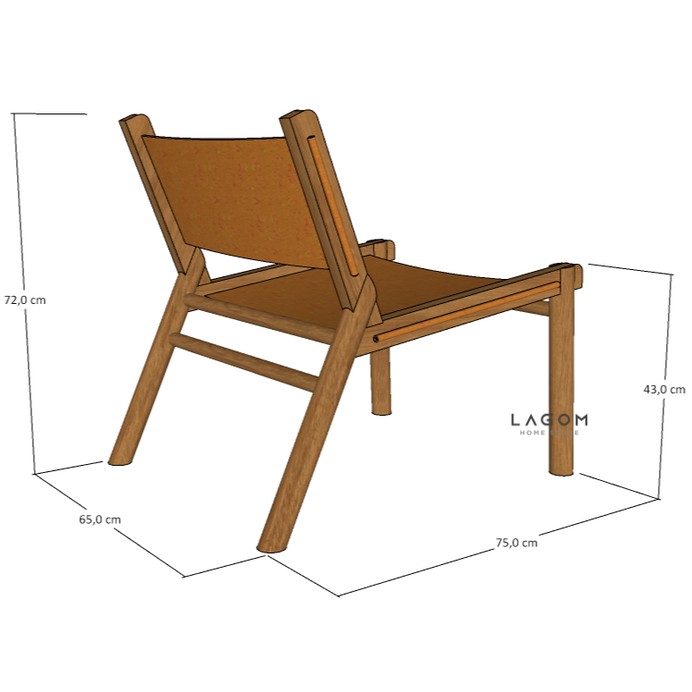 Custom-Made | Kursi Santai dari Kayu Jati dan Kulit Asli Chair Lagom Home Store Jati Furnitur Teak Furniture Jakarta