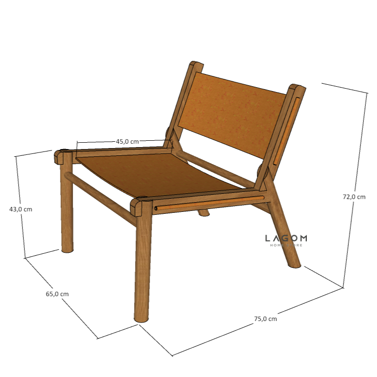 Custom-Made | Kursi Santai dari Kayu Jati dan Kulit Asli Chair Lagom Home Store Jati Furnitur Teak Furniture Jakarta