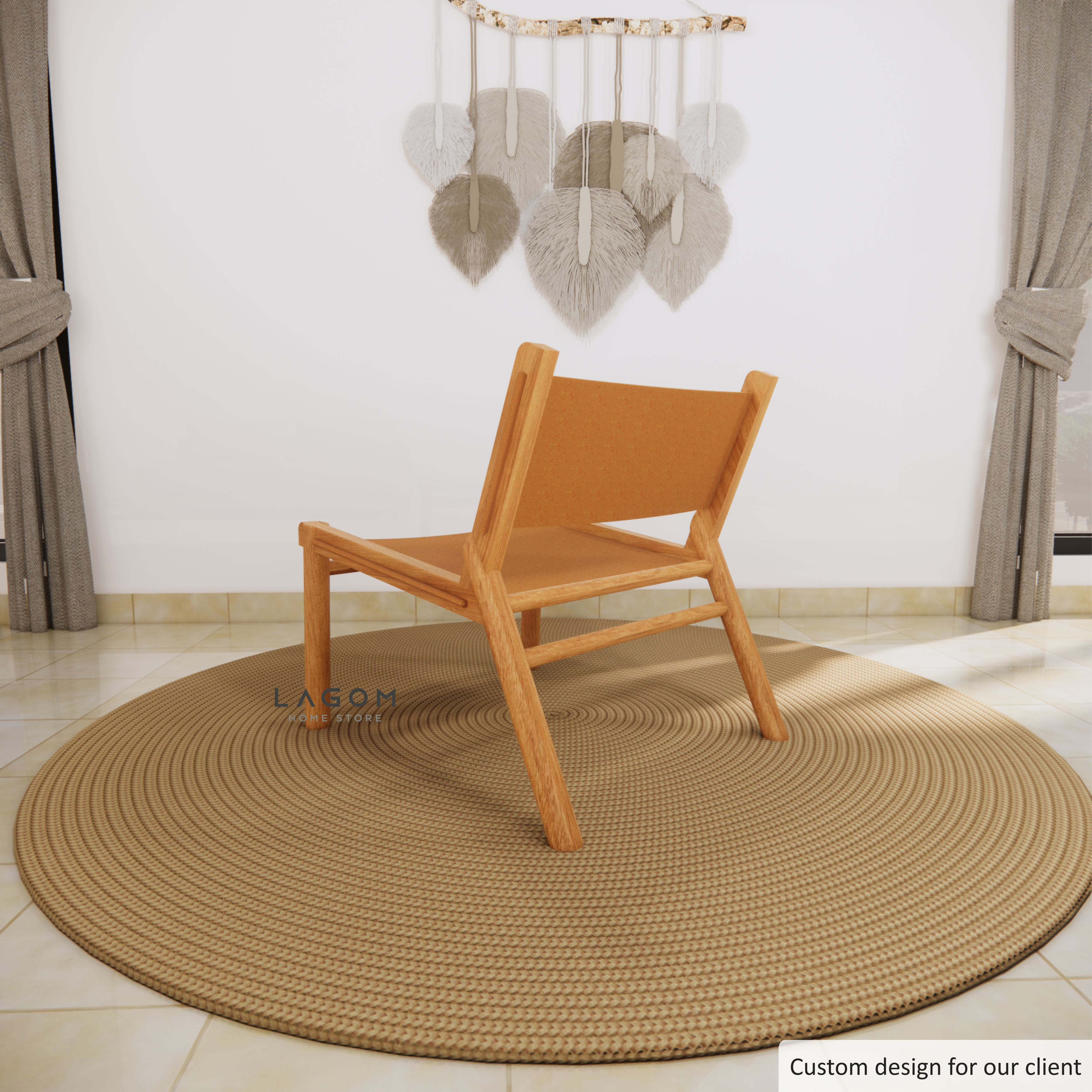 Custom-Made | Kursi Santai dari Kayu Jati dan Kulit Asli Chair Lagom Home Store Jati Furnitur Teak Furniture Jakarta